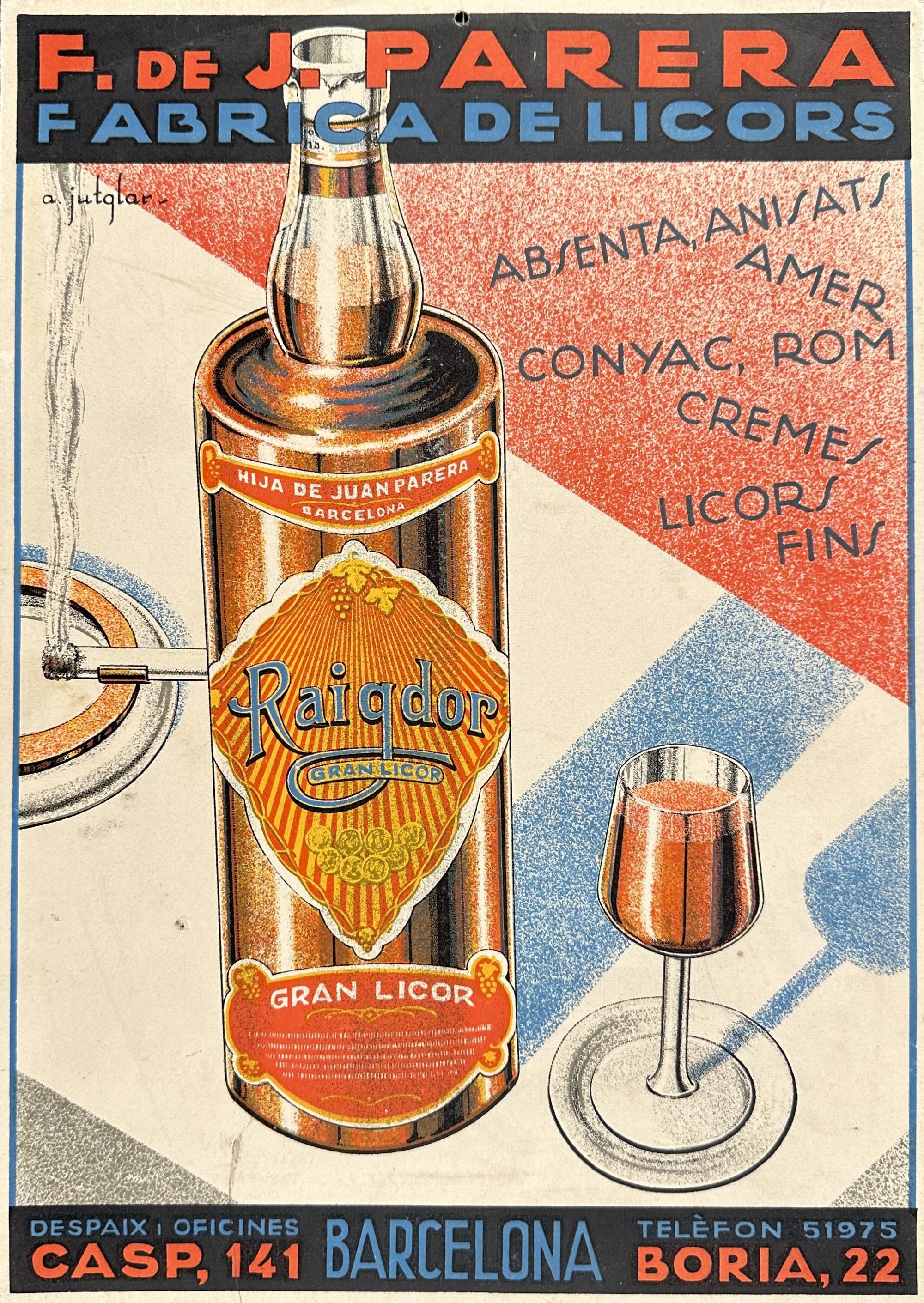 Raigdor Gran Licor- Window Card - Authentic Vintage Window Card