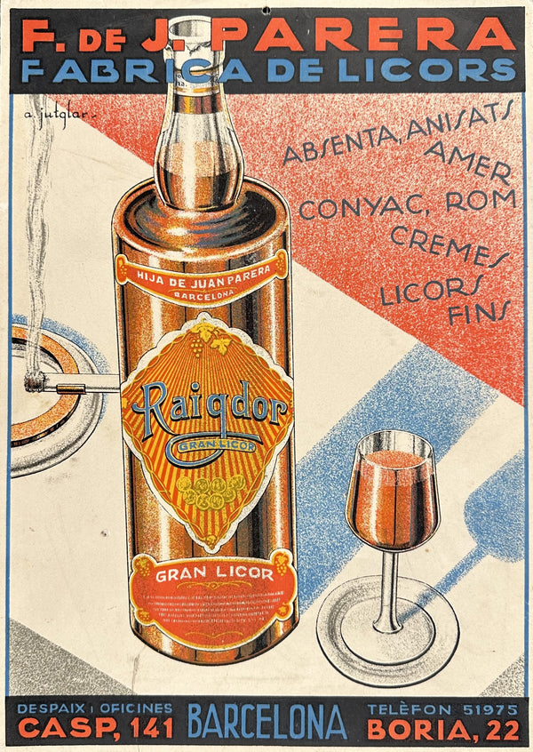 Raigdor Gran Licor- Window Card - Authentic Vintage Window Card