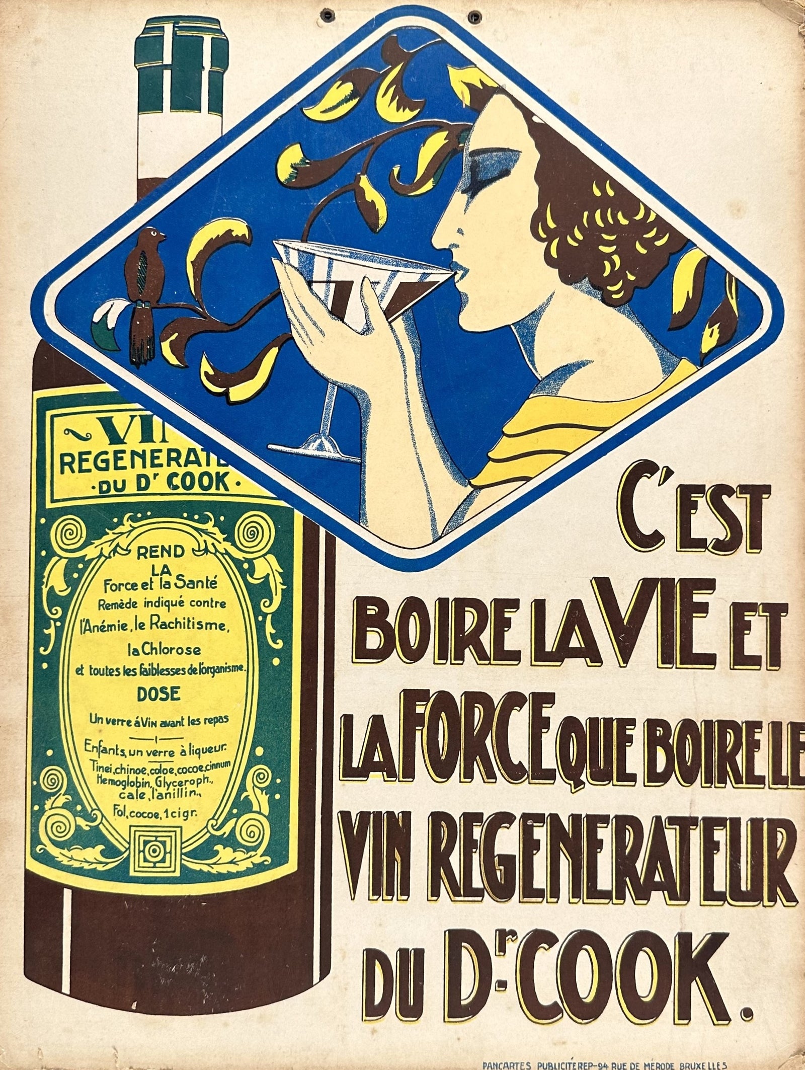 Vin Regenerateur- Window Card - Authentic Vintage Window Card