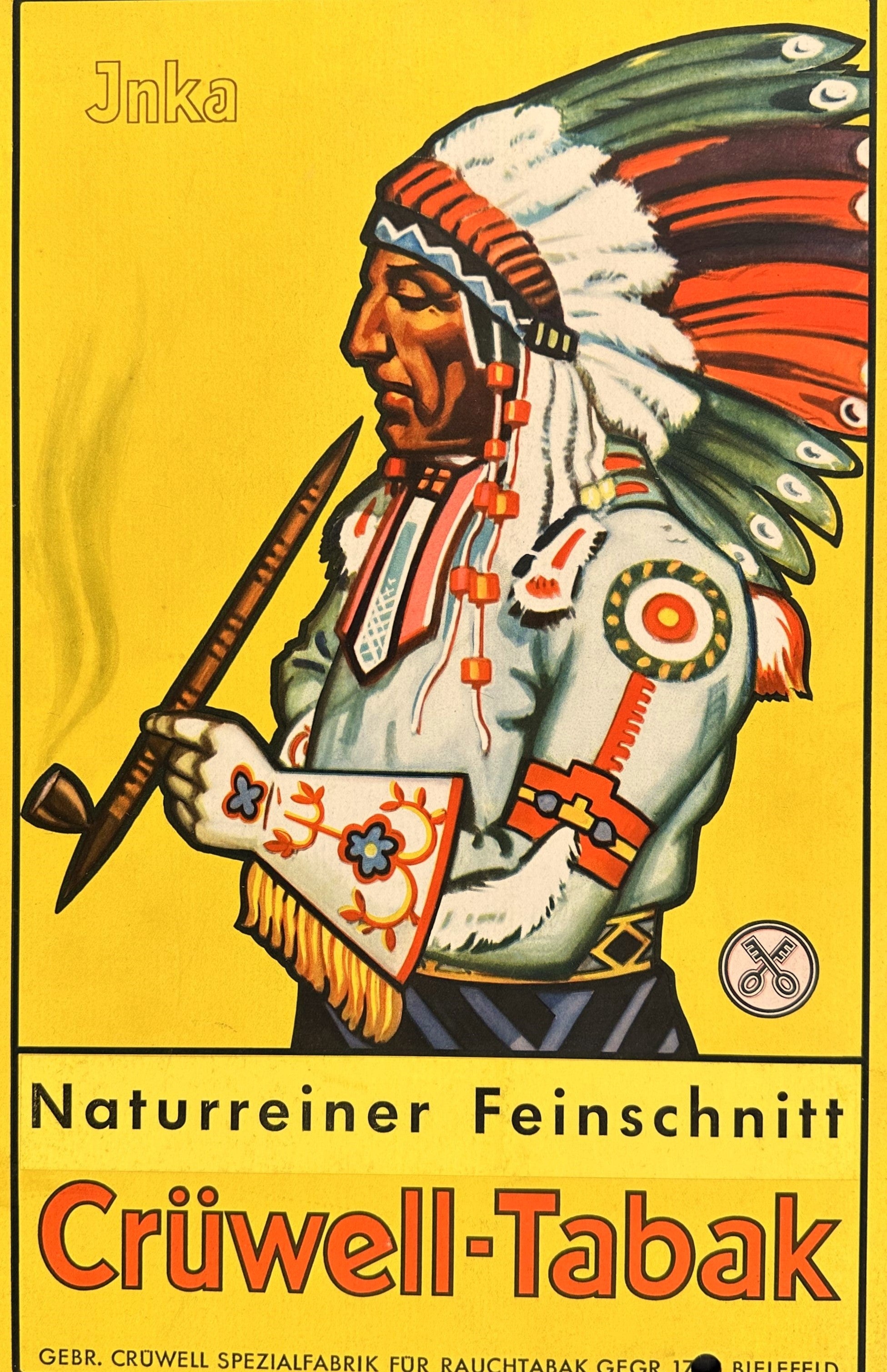 Crüwell-Tabak- Window Card - Authentic Vintage Window Card