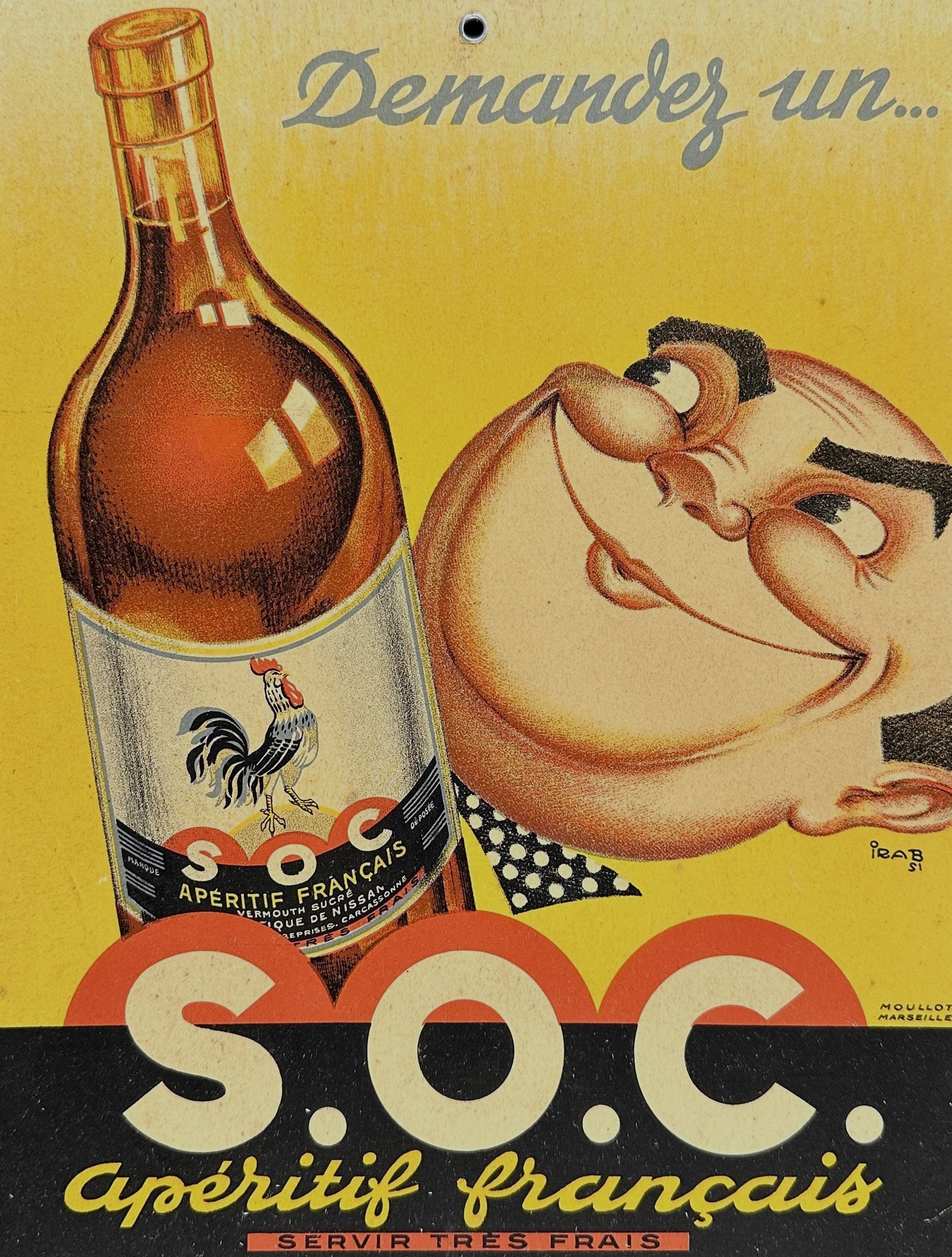 S.O.C, Apértif Français - Authentic Vintage Window Card