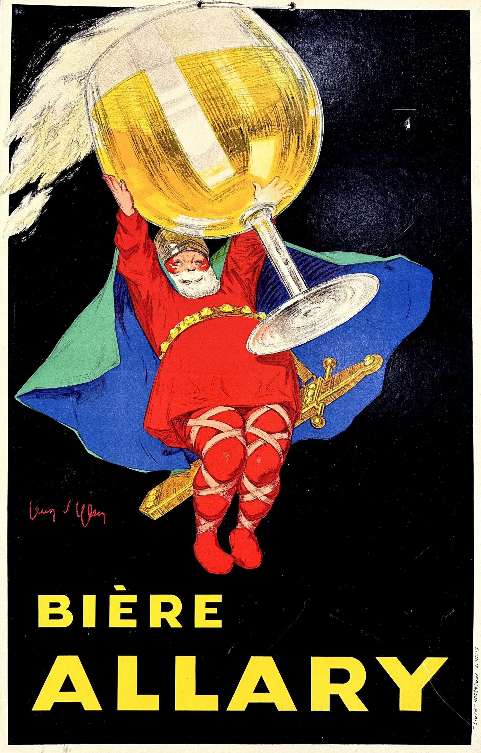 Bière Allary by Jean D'ylen- Window Card - Authentic Vintage Window Card