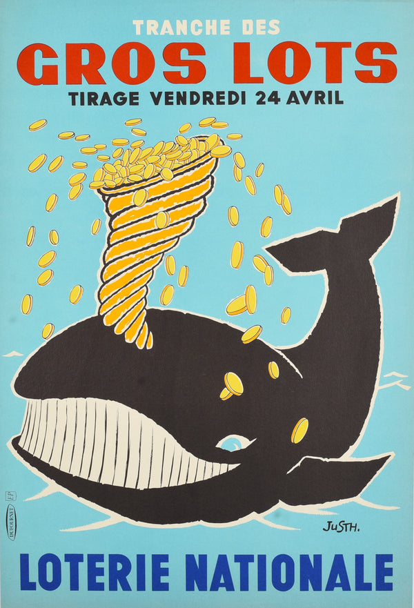 Gros Lots, Loterie Nationale - Authentic Vintage Poster