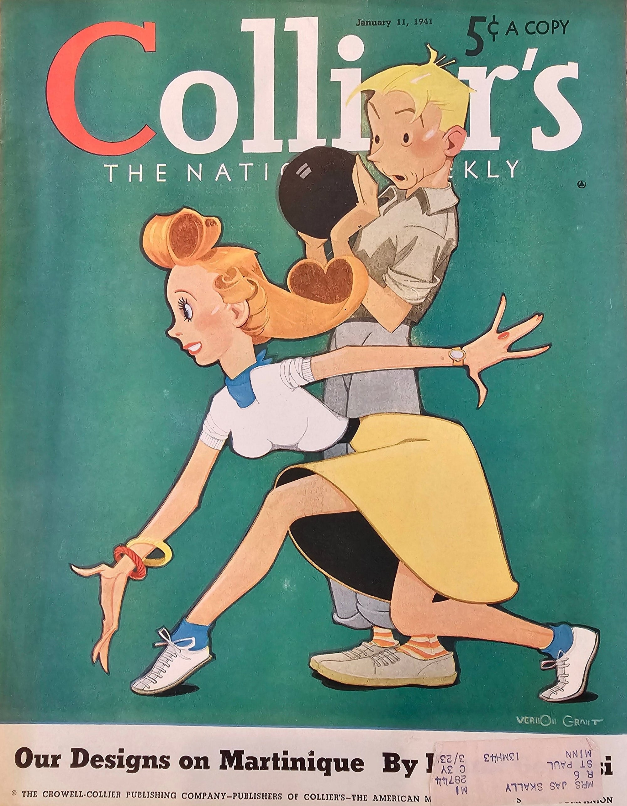 Collier's Magazine, January 1941 - Authentic Vintage Cover Art