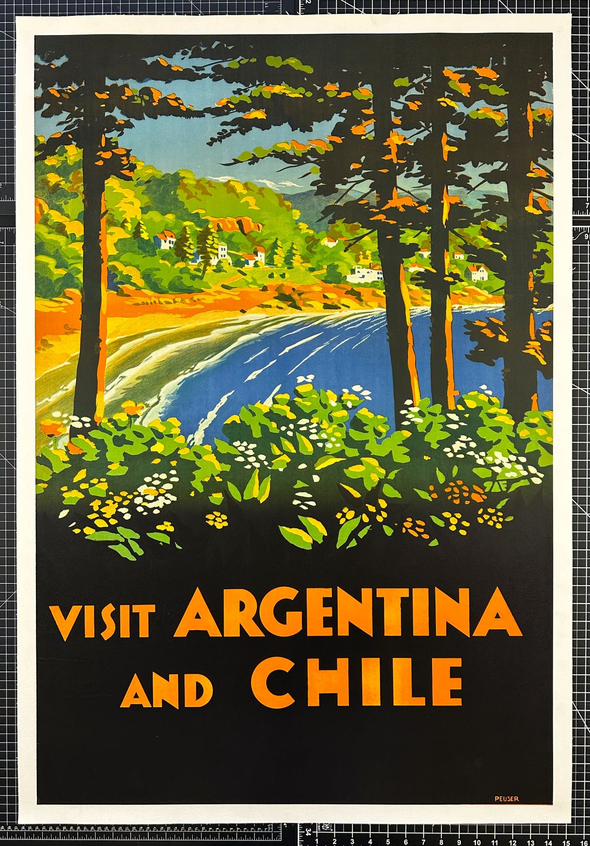 Visit Argentina and Chile - Authentic Vintage Poster
