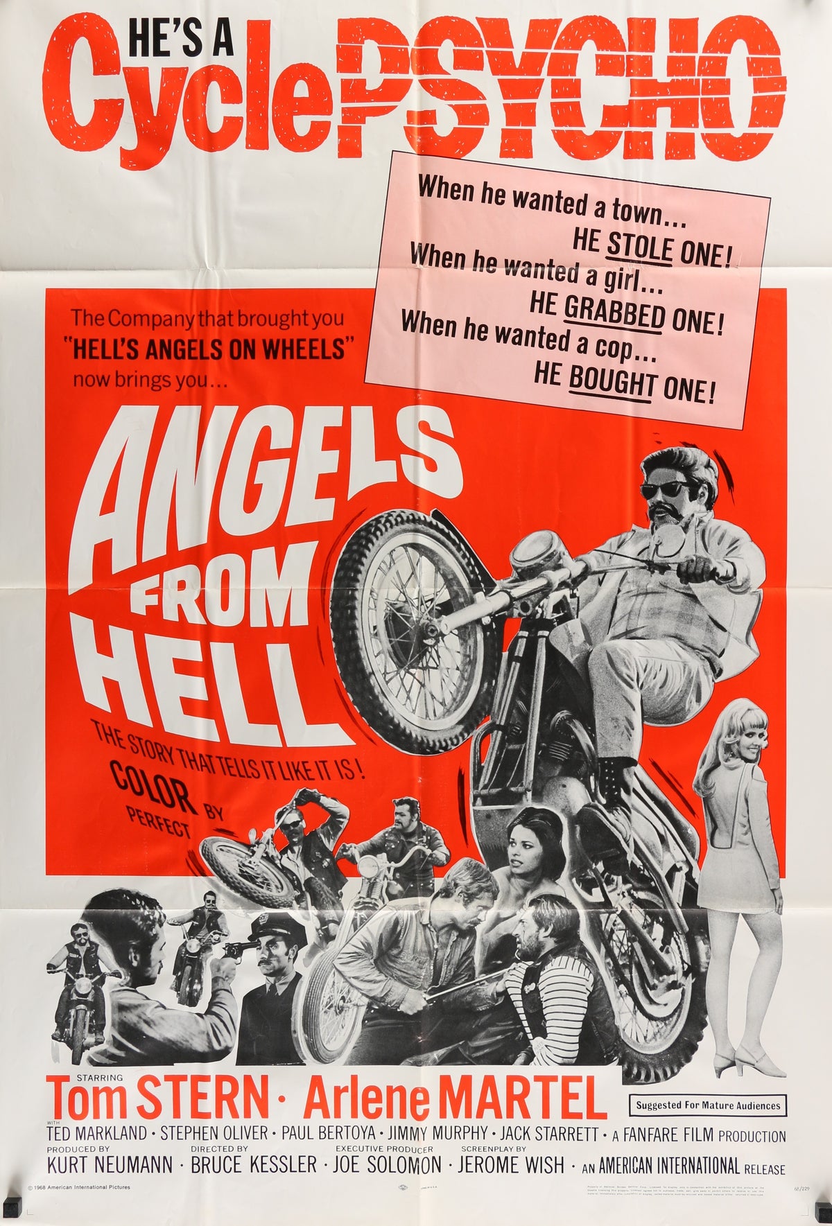 Cycle Psycho, Angels from Hell - Authentic Vintage Poster