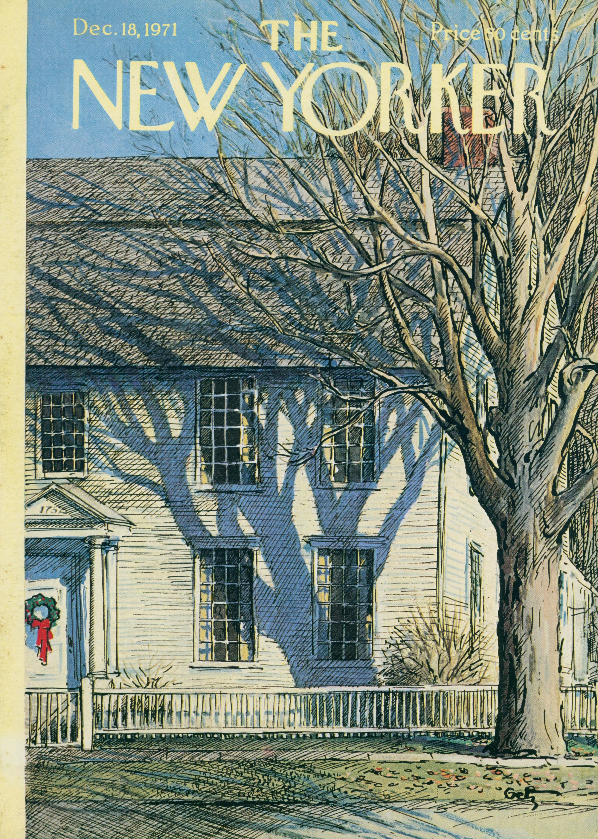 December Mornings- The New Yorker - Authentic Vintage Cover Art