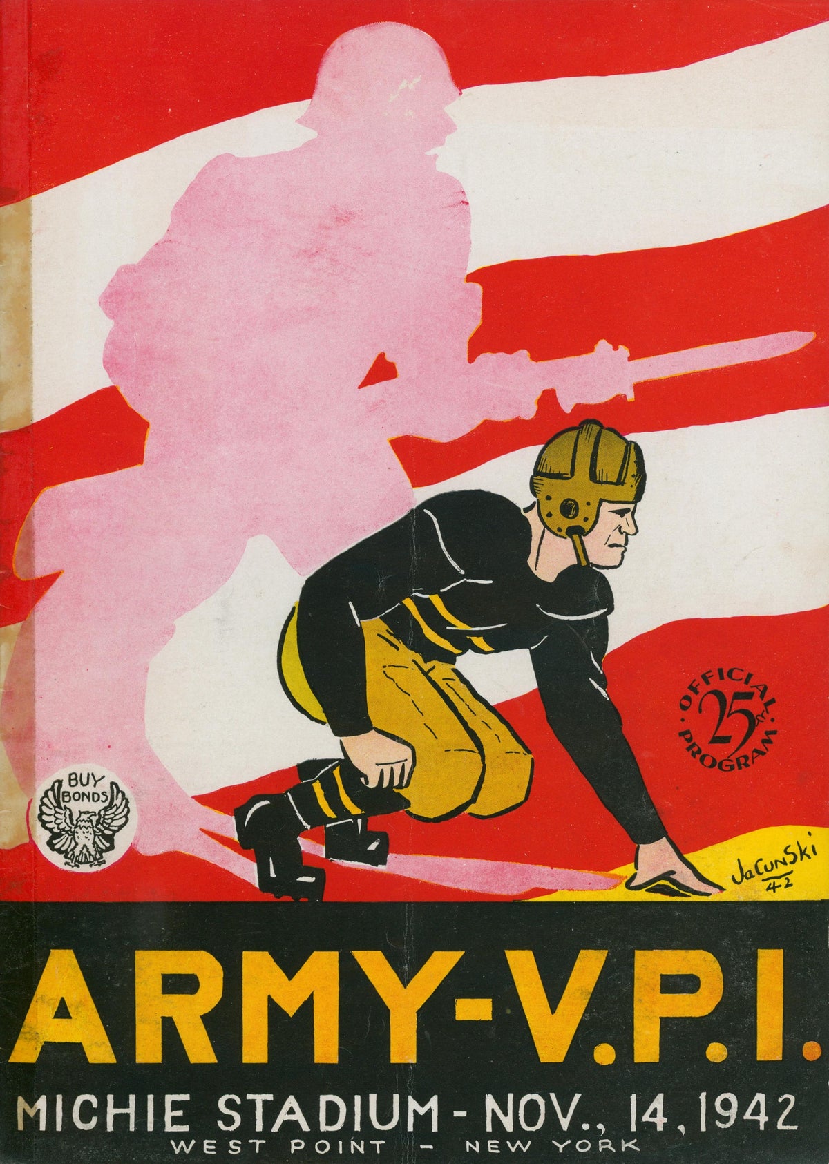 ARMY vs VPI- Football Program - Authentic Vintage Magazine/Book