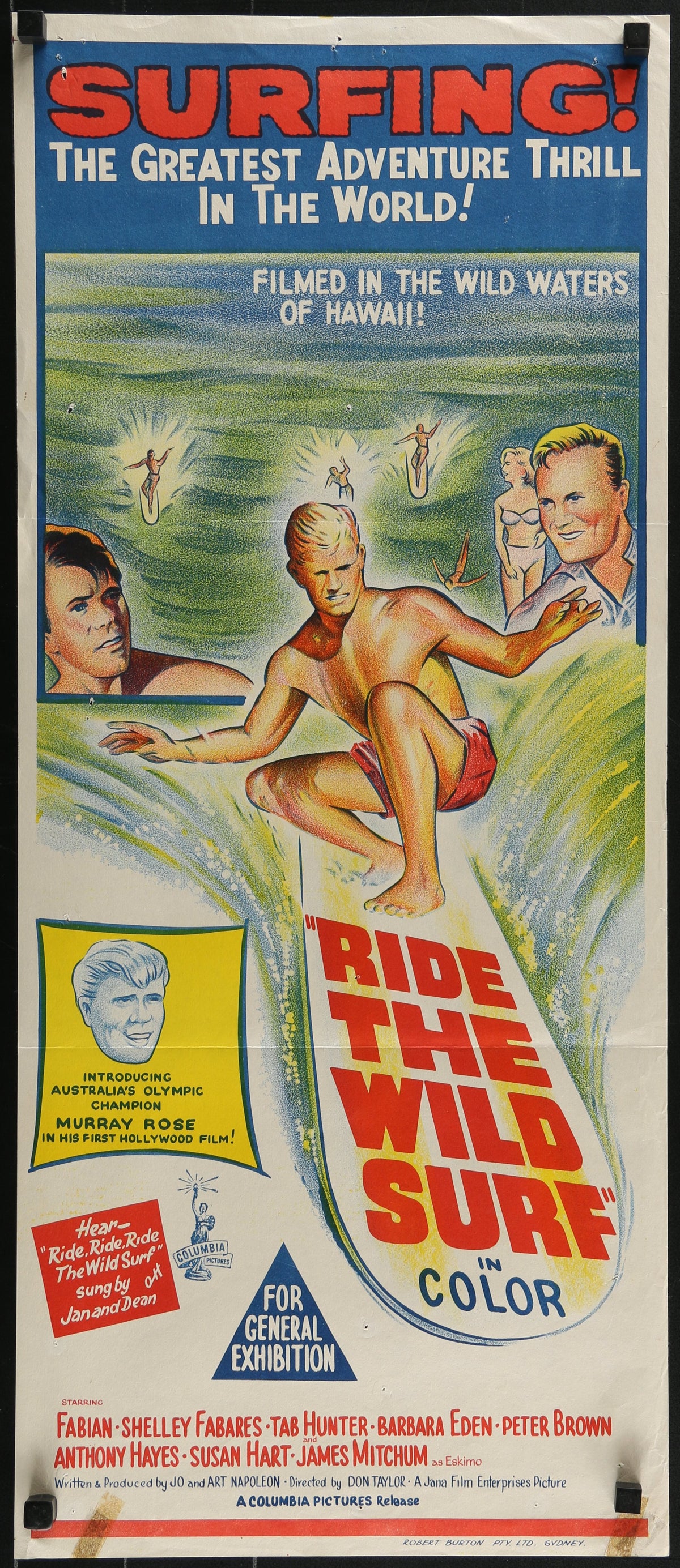 Ride the Wild Surf, Australian Daybill  - Original Vintage Poster