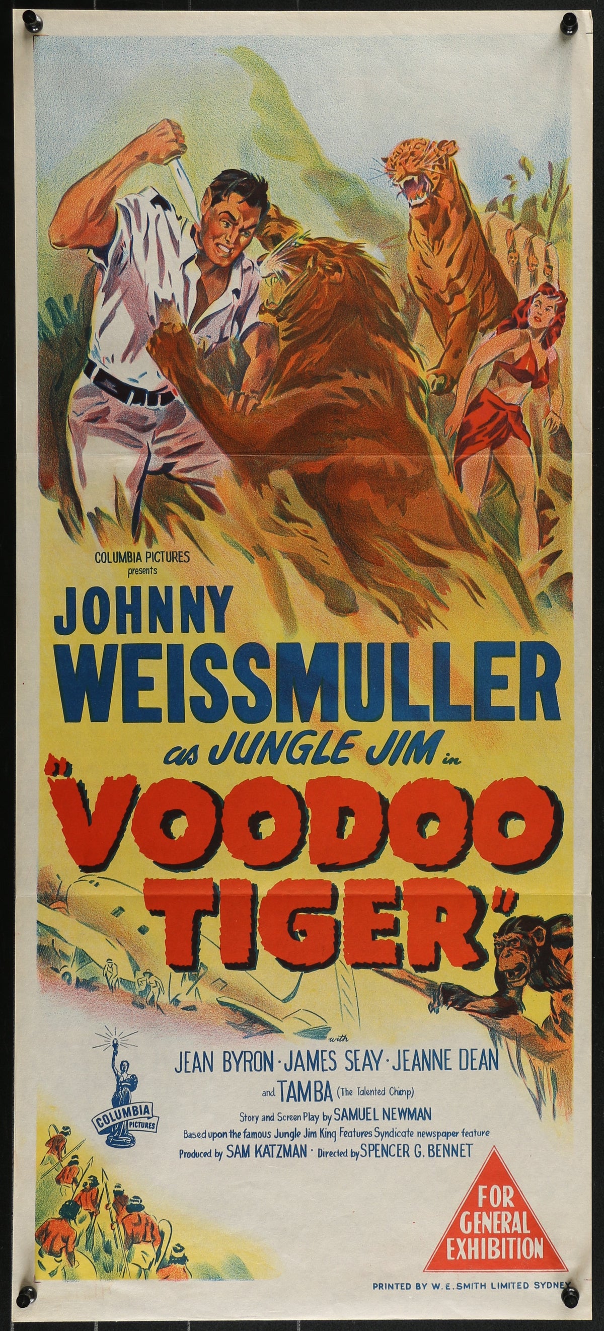 Voodoo Tiger Australian daybill 1952 with Johnny Weissmuller