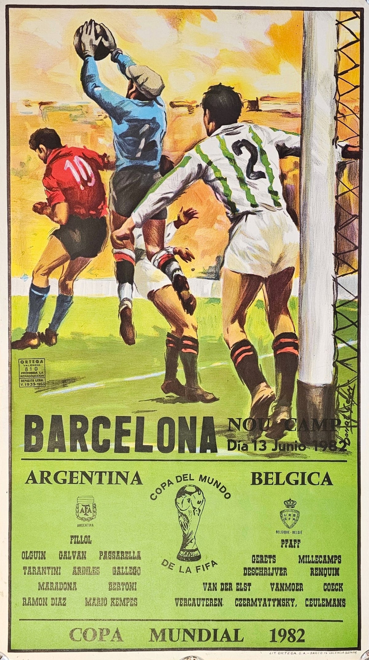 1982 World Cup, Barcelona - Authentic Vintage Poster
