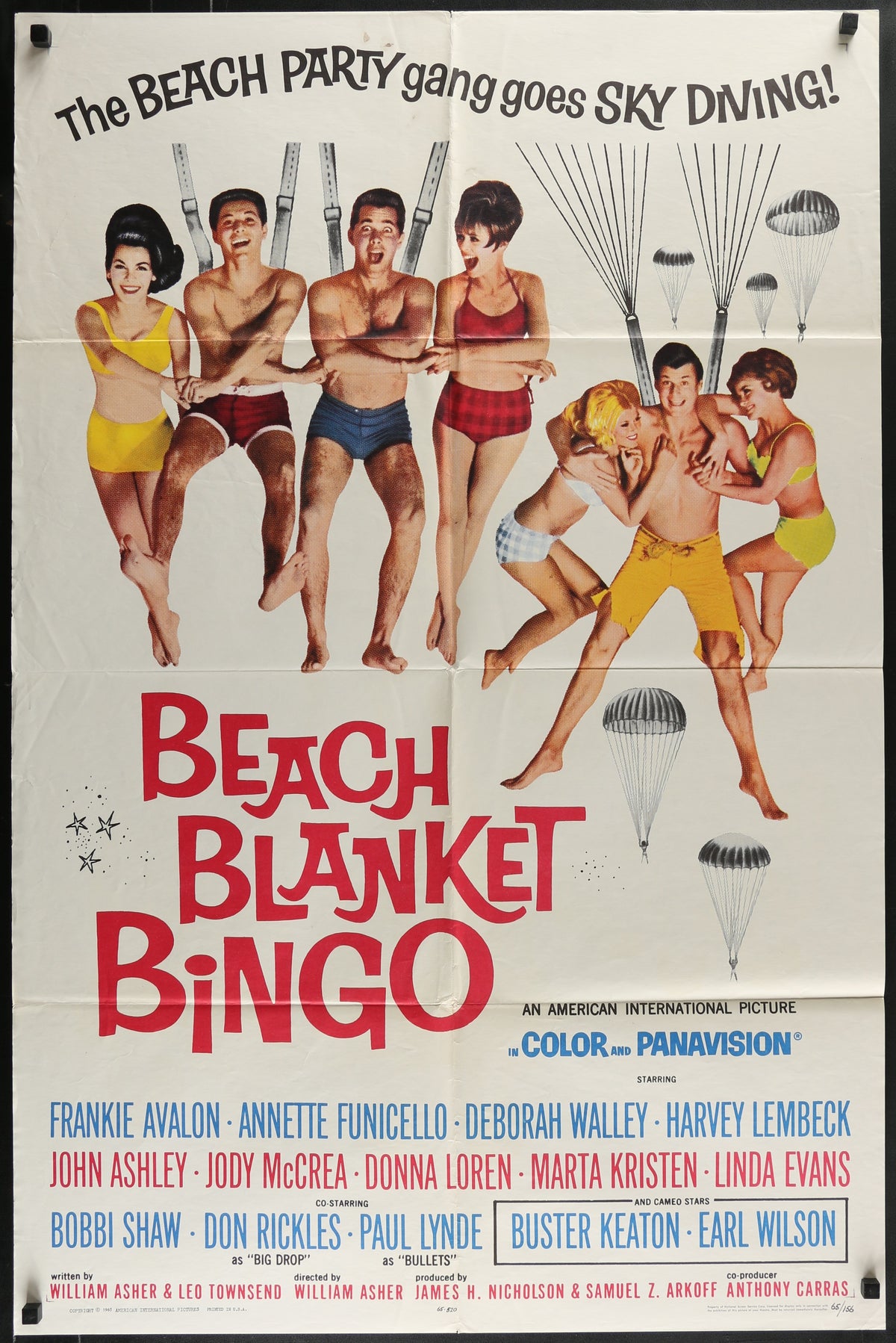 Beach Blanket Bingo 1sh 1965 with Frankie Avalon and Annette Funicello