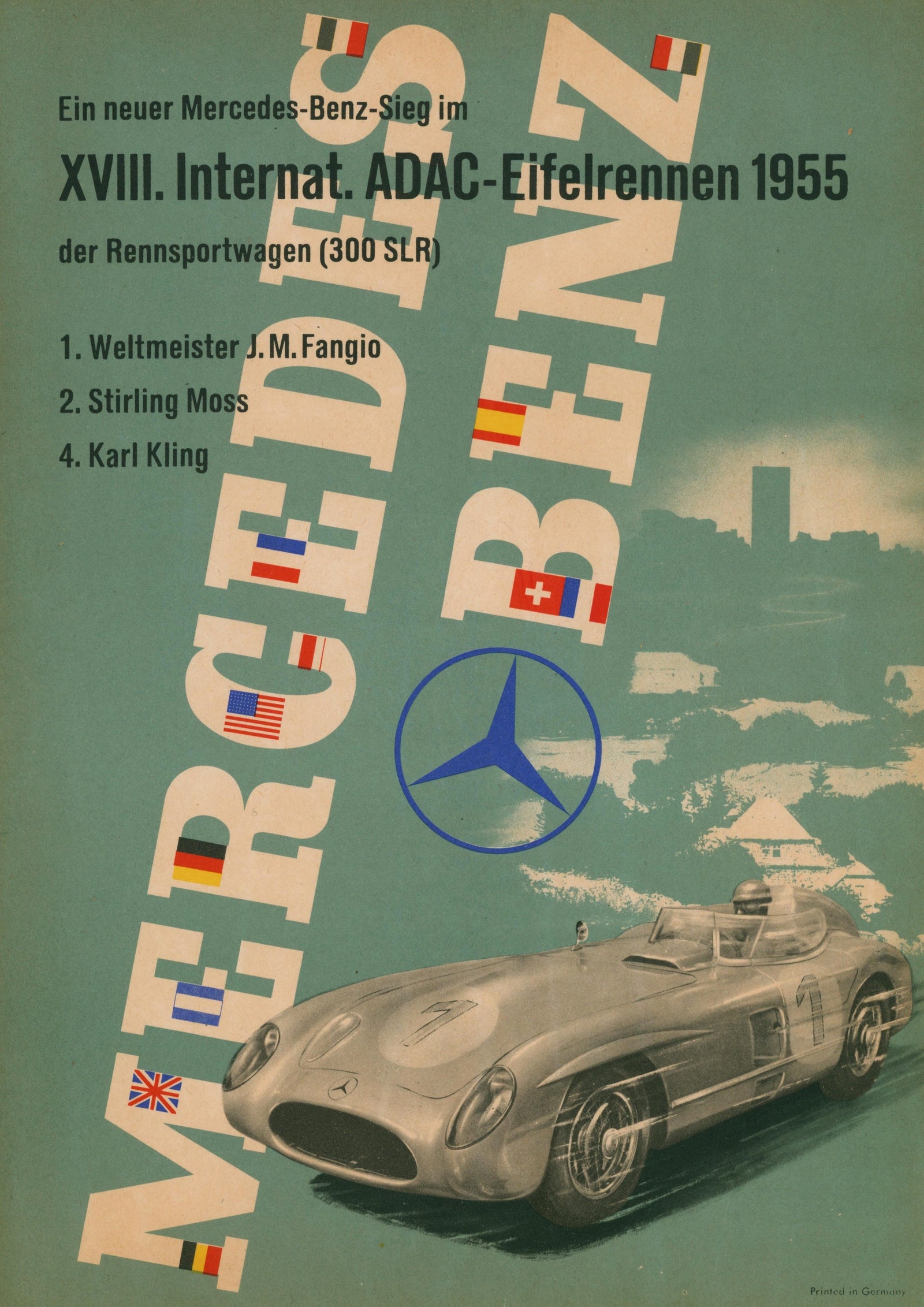 Mercedes Benz, ADAC Eifelrennen - Authentic Vintage Poster
