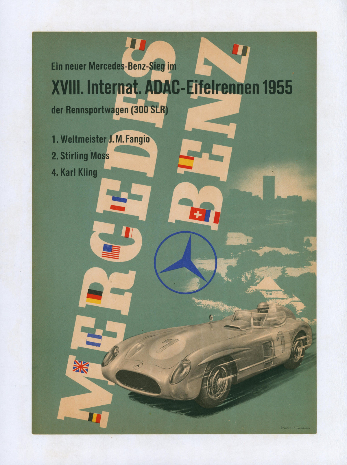 Mercedes Benz, ADAC Eifelrennen - Authentic Vintage Poster