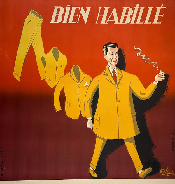 Bien Habillé by Robys - Authentic Vintage Poster
