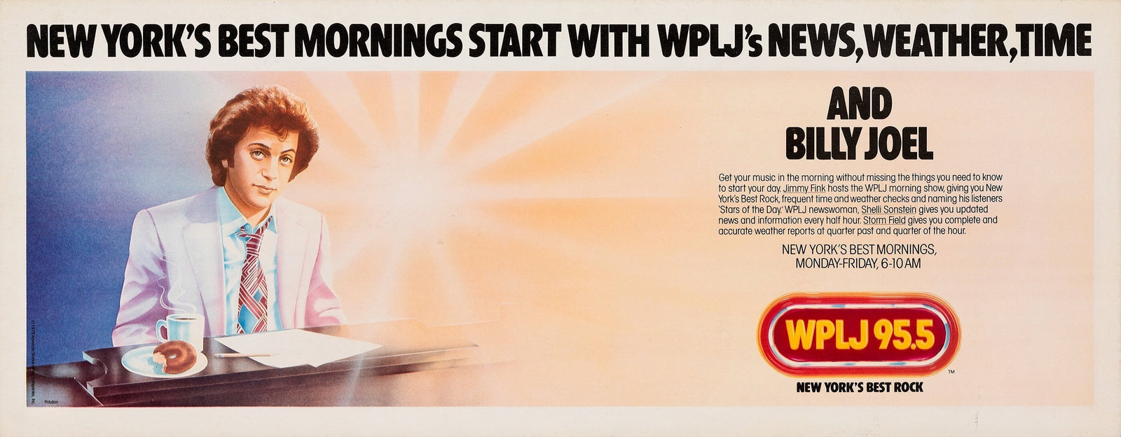 WPLJ Radio, Billy Joel (Subway) - Authentic Vintage Poster
