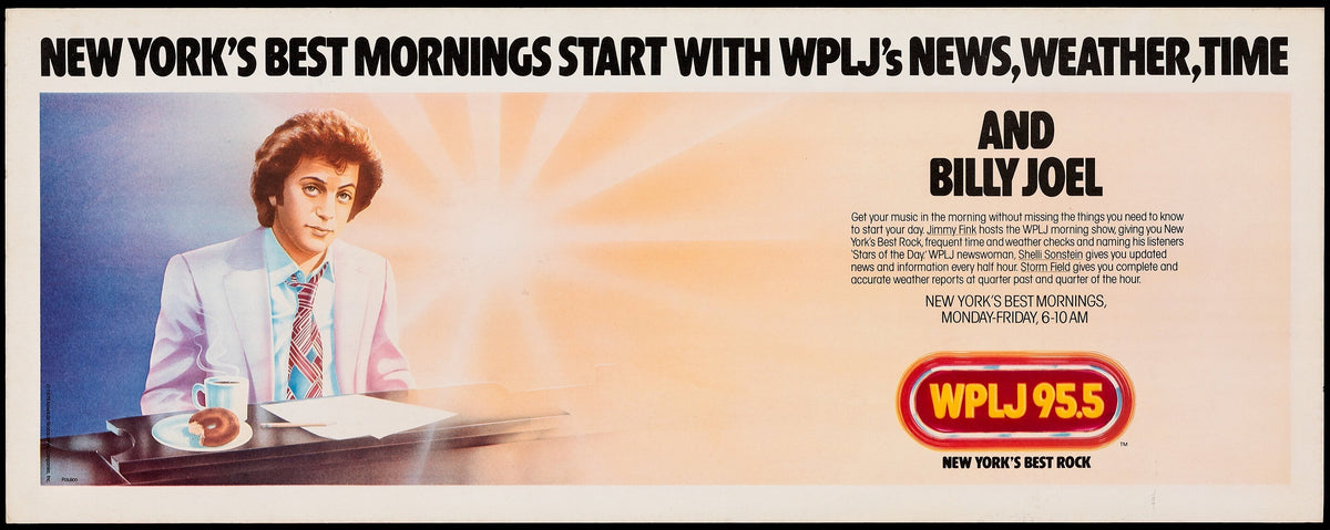 WPLJ Radio, Billy Joel (Subway) - Authentic Vintage Poster