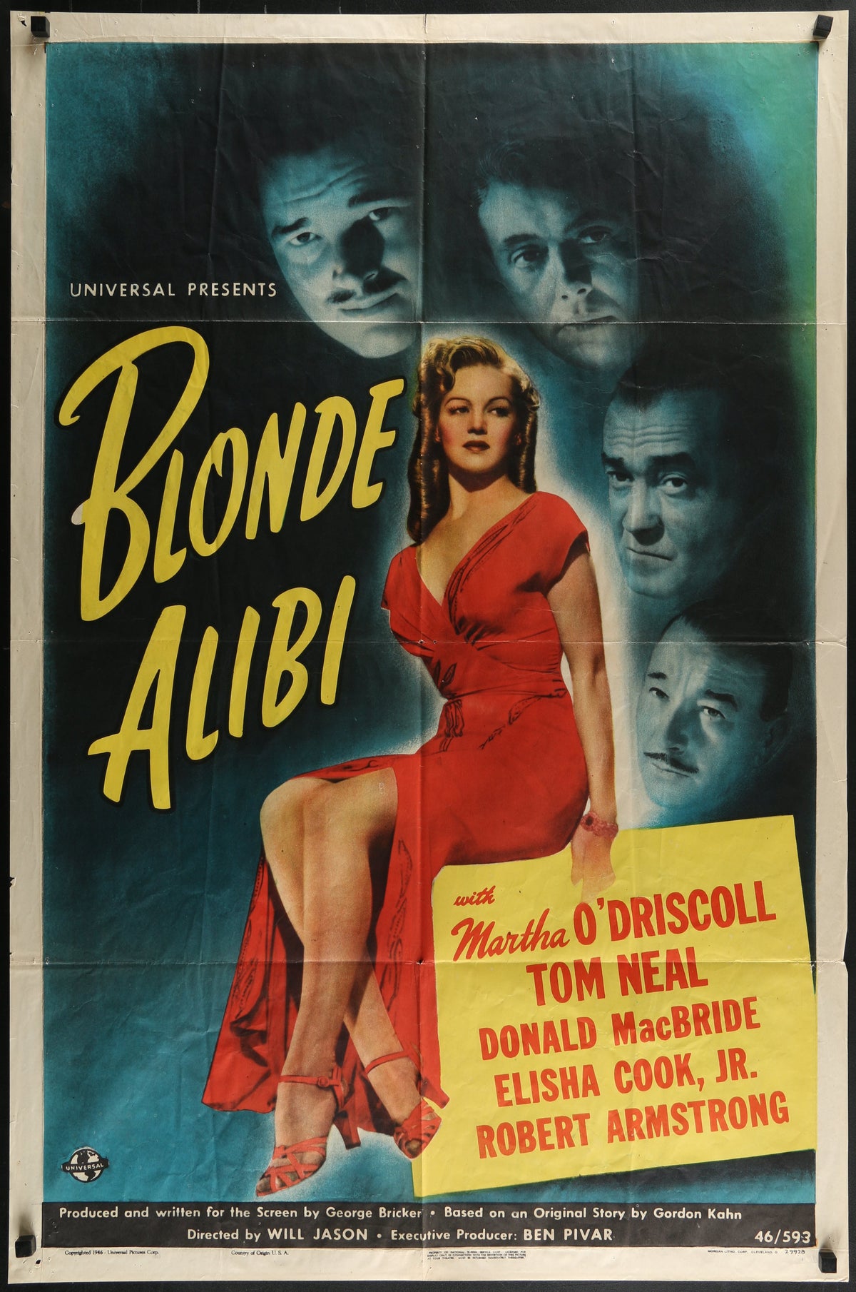 Blonde Alibi - Original Vintage Poster