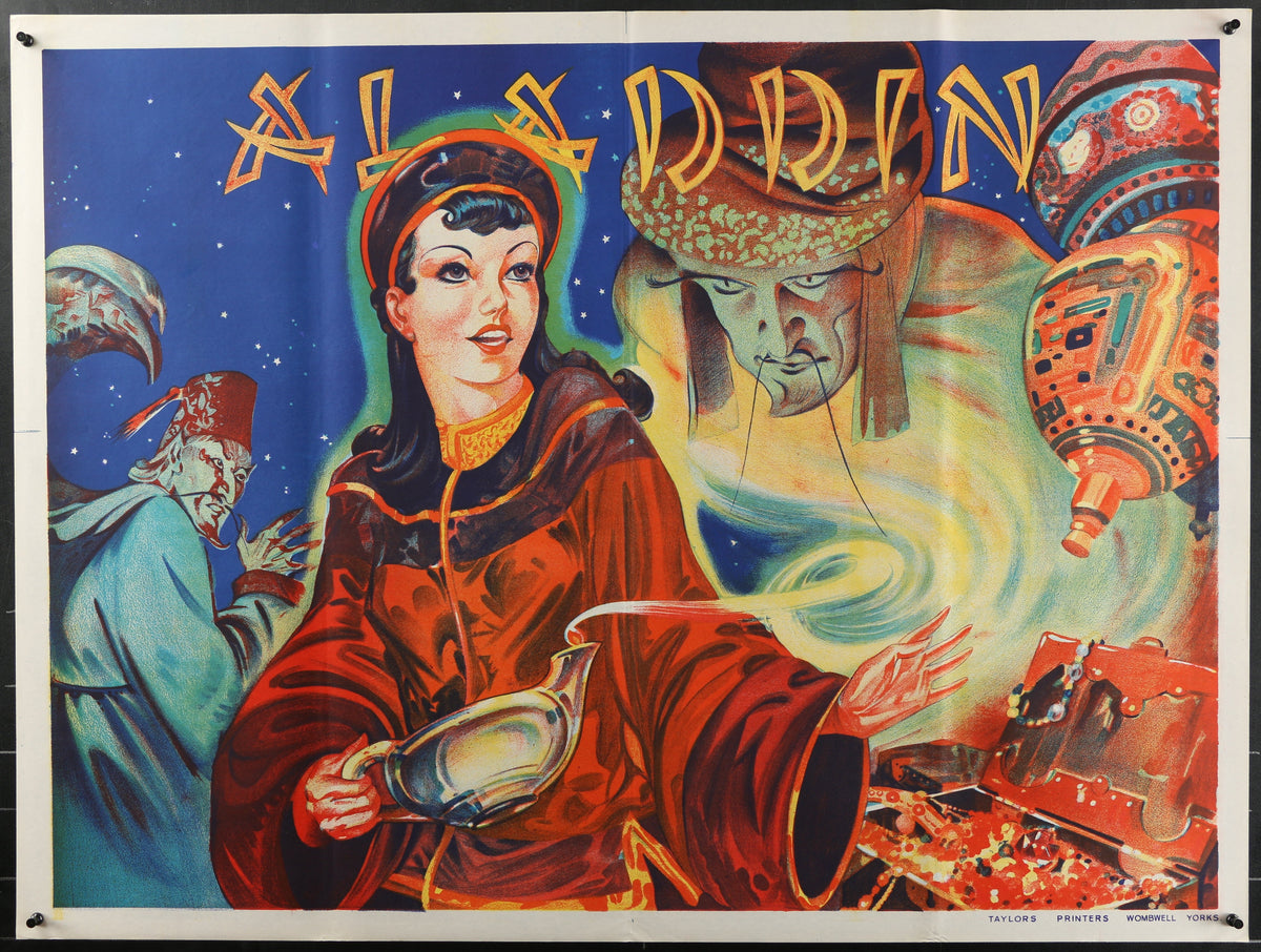 Aladdin, British Stage Play - Authentic Vintage Poster