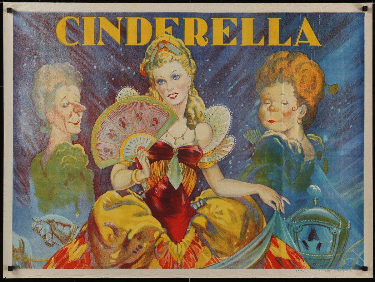 Cinderella, British Stage Play - Authentic Vintage Poster
