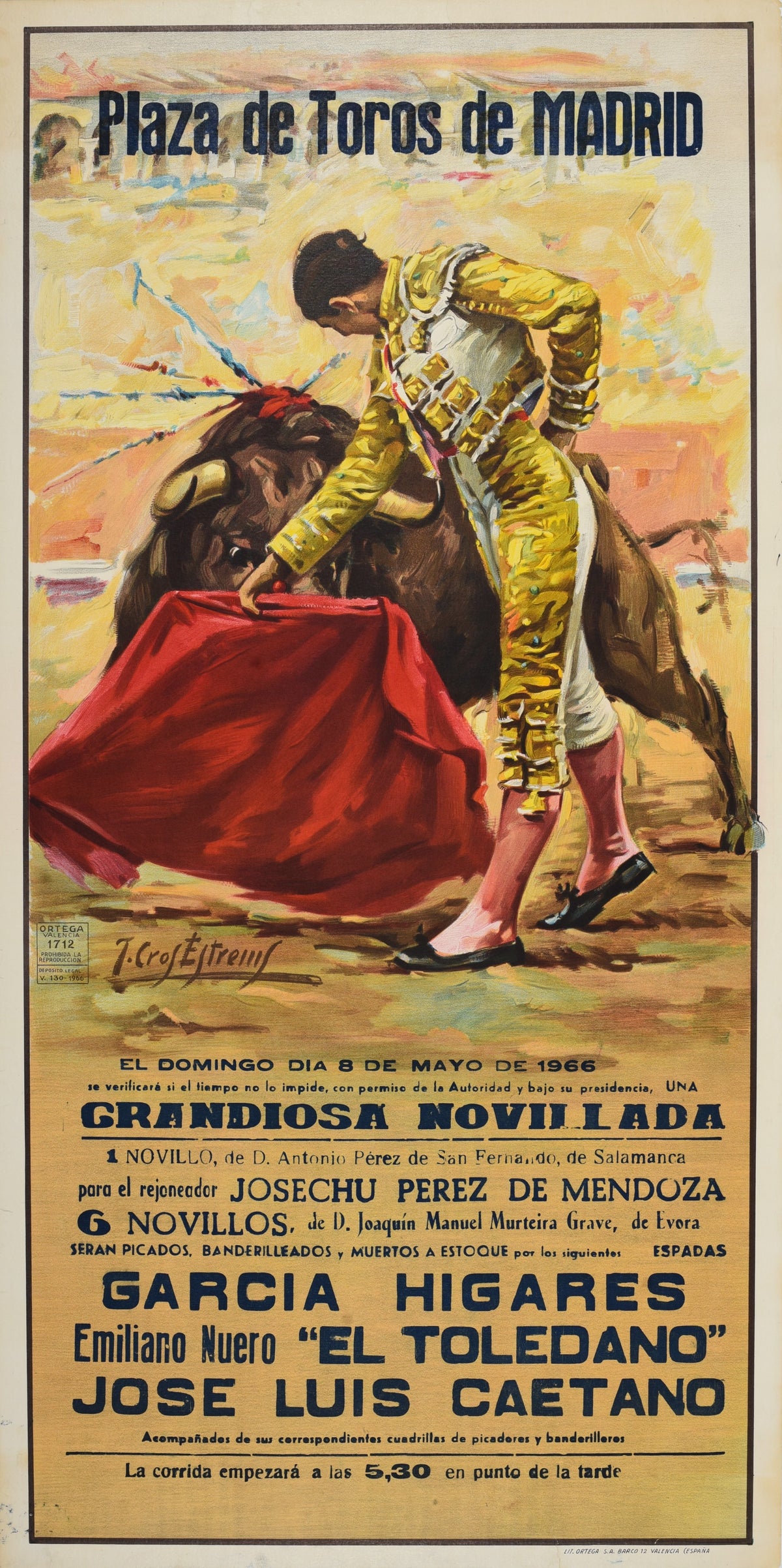 Plaza de Toros, Madrid - Authentic Vintage Poster