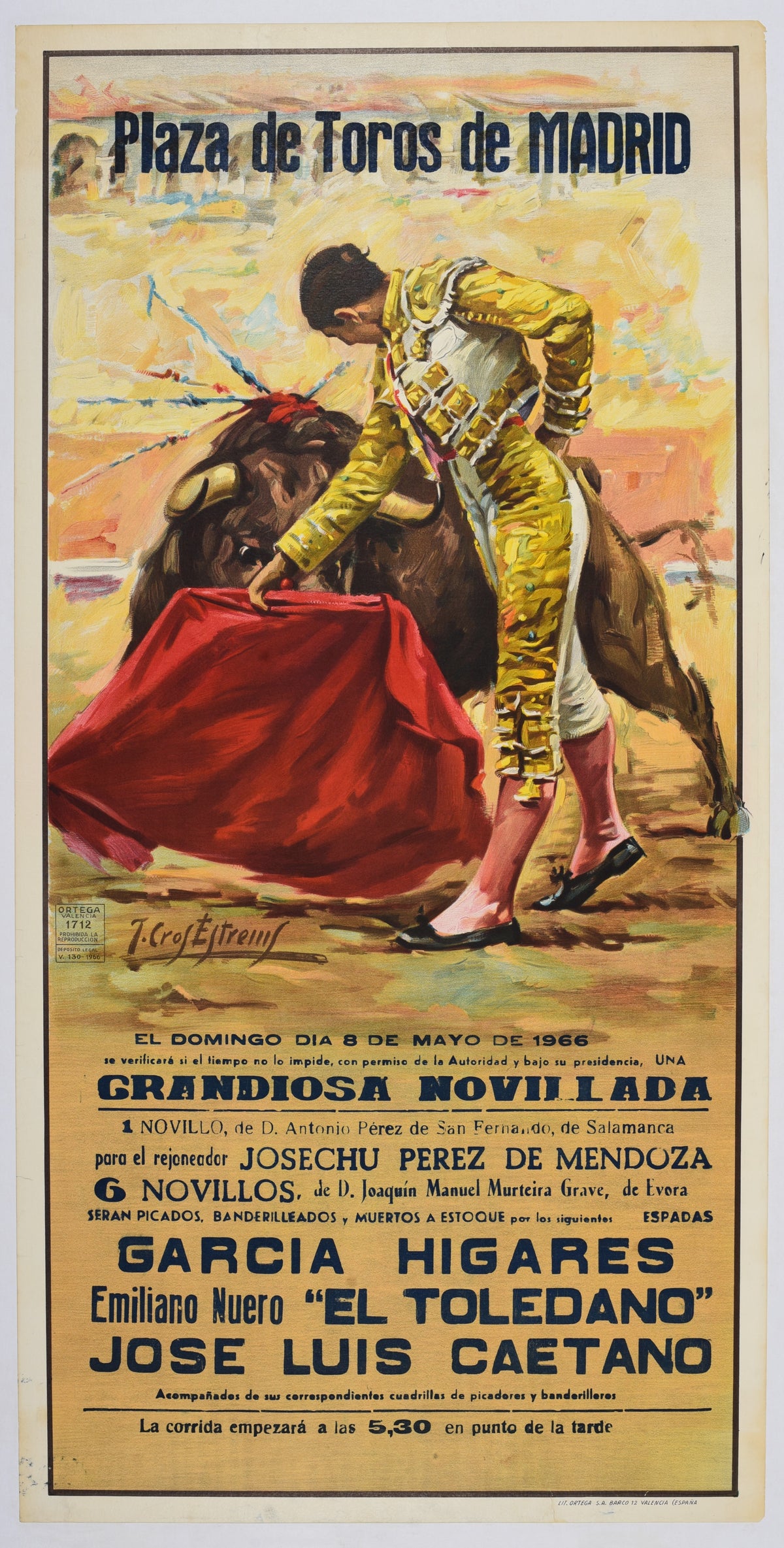 Plaza de Toros, Madrid - Authentic Vintage Poster