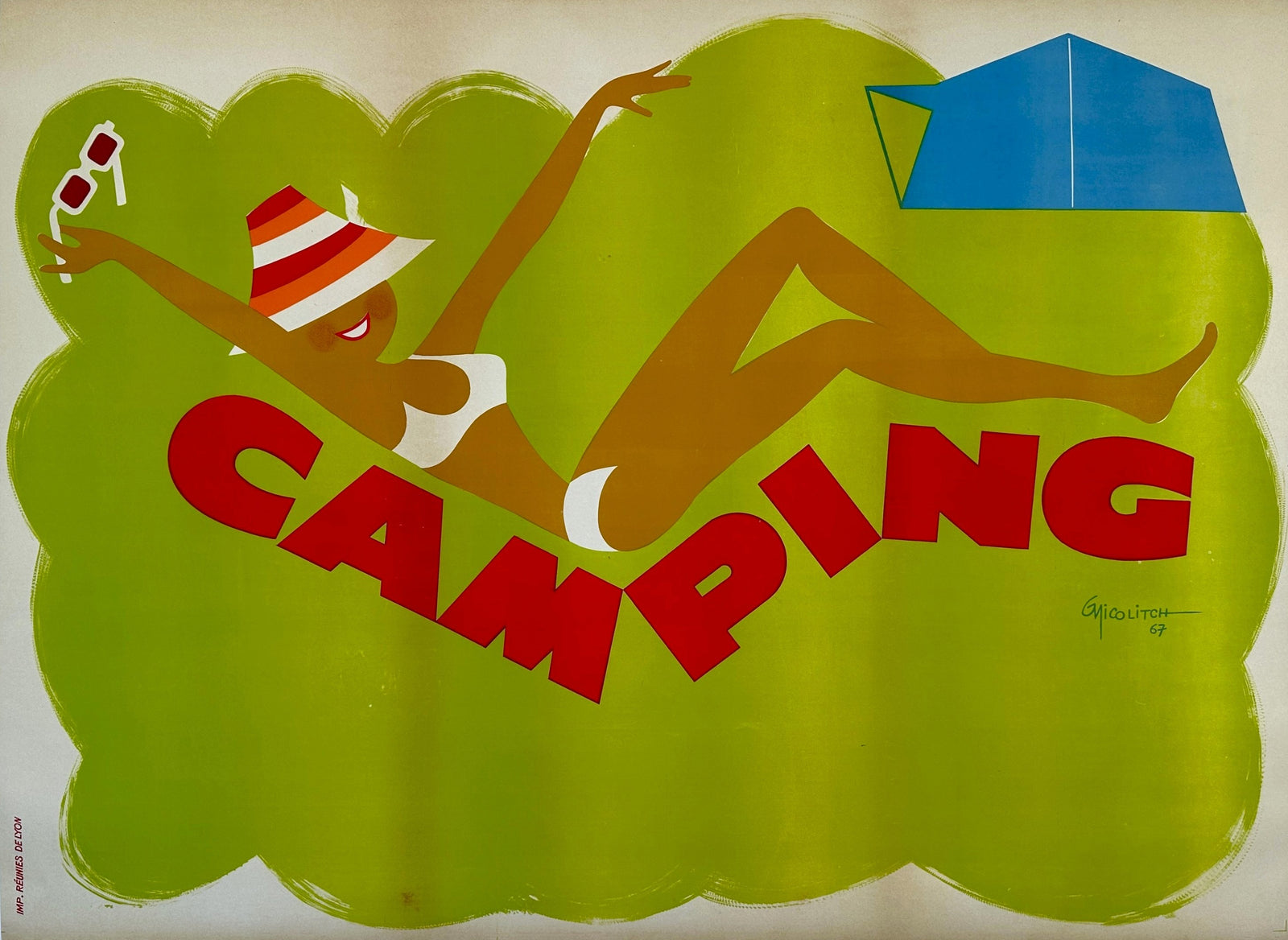 Camping by Nicolitch - Authentic Vintage Poster