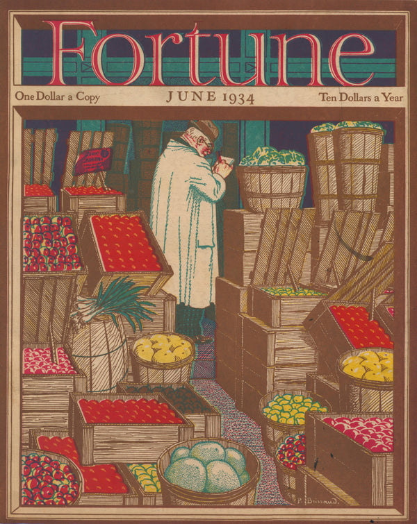 Summer Market- Fortune Magazine - Authentic Vintage Cover Art