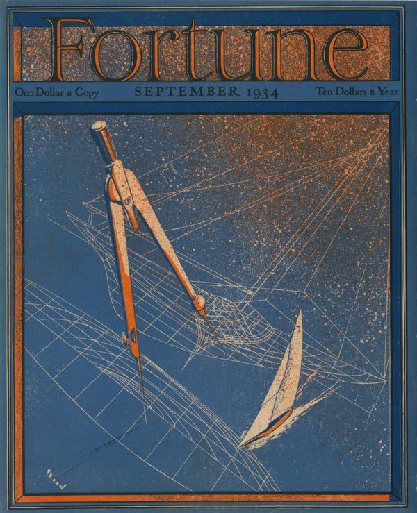 Mapping the Sails- Fortune Magazine - Authentic Vintage Cover Art