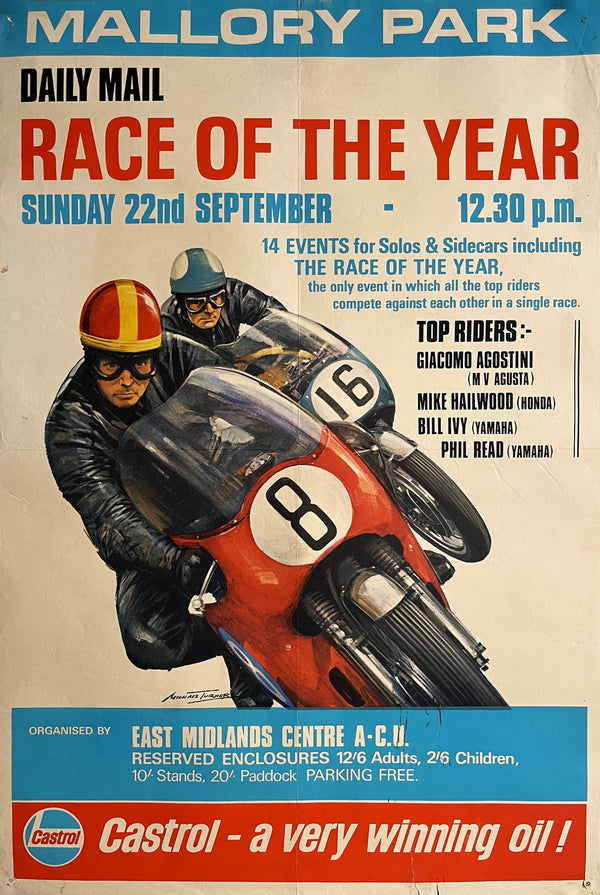 Race of the Year, Mallory Park - Authentic Vintage Poster