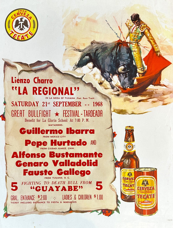 La Regional, Cerveza Tecate - Authentic Vintage Poster