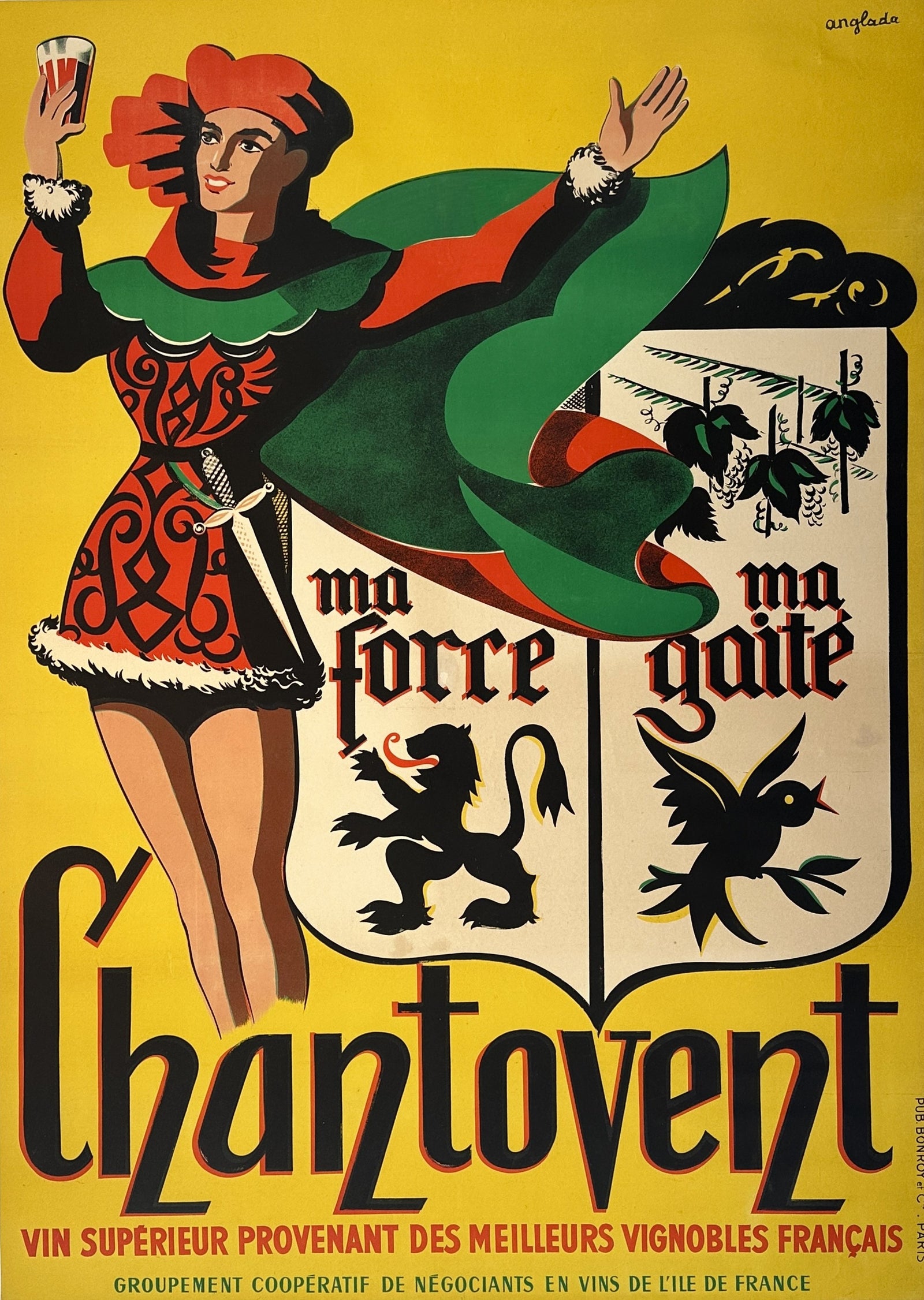 Chantovent Wine - Authentic Vintage Poster