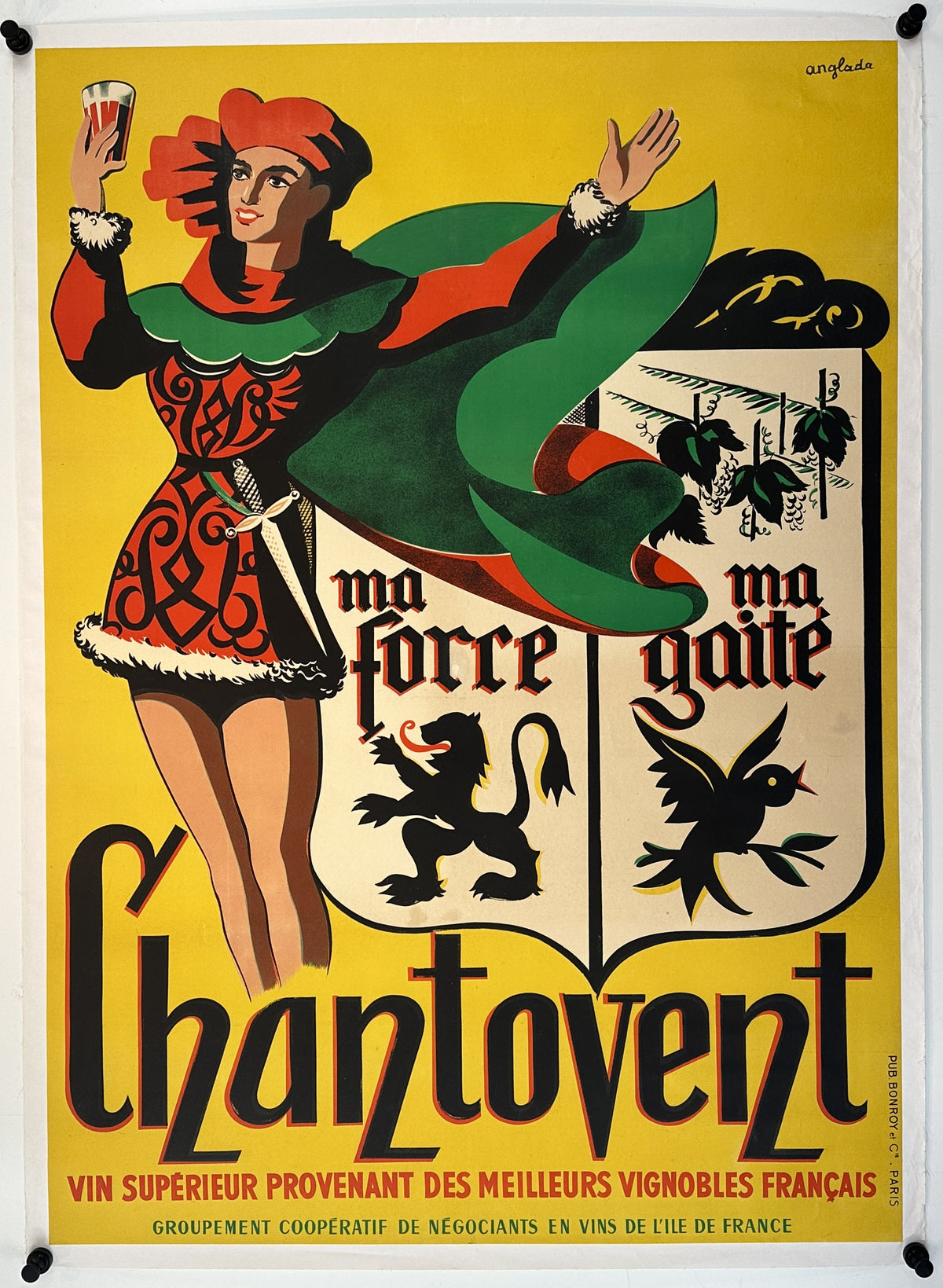 Chantovent Wine - Authentic Vintage Poster