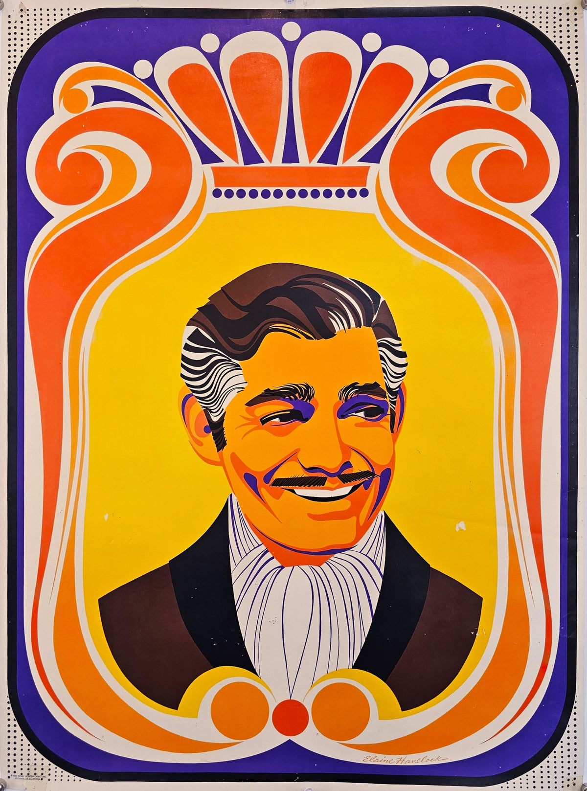 Clarke Gable by Elaine Havelock - Original Vintage Poster