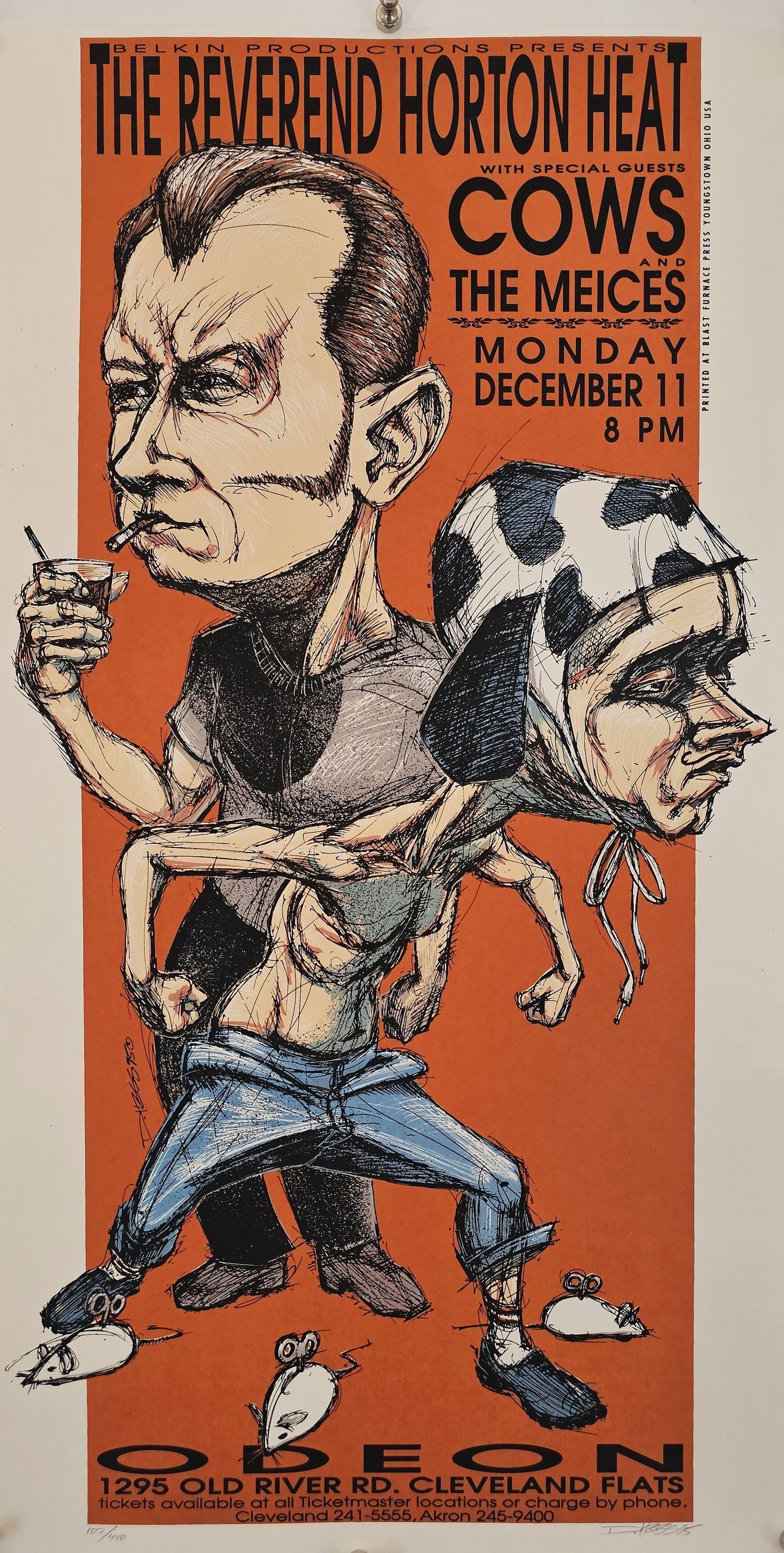 Reverend Horton Heat by Derek Hess, Signed (#107/400) - Original Vintage Poster