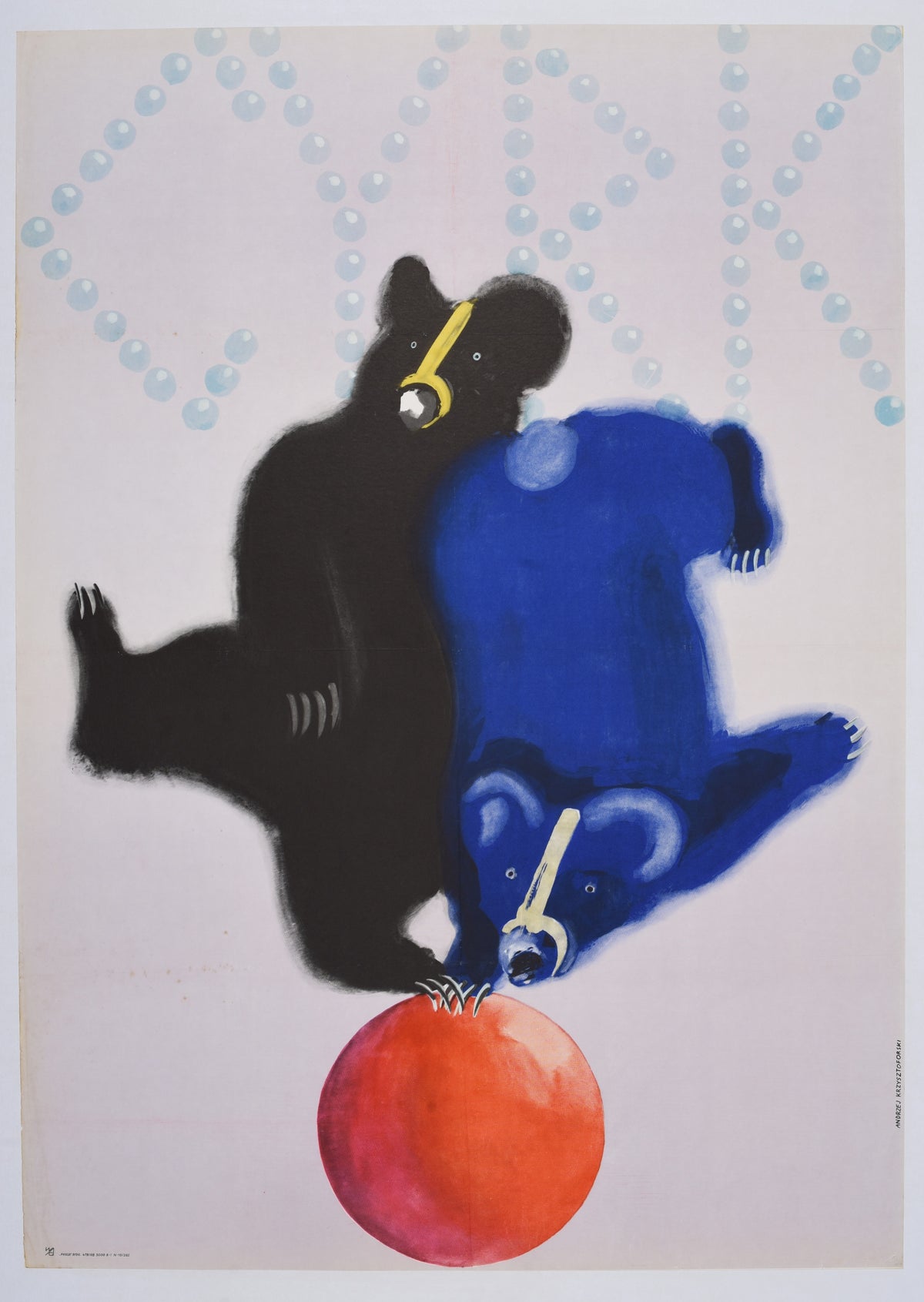 Cyrk Bears by Krzysztoforski - Authentic Vintage Poster