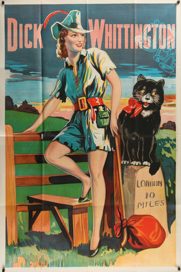 Dick Whittington, English Stageplay - Authentic Vintage Poster