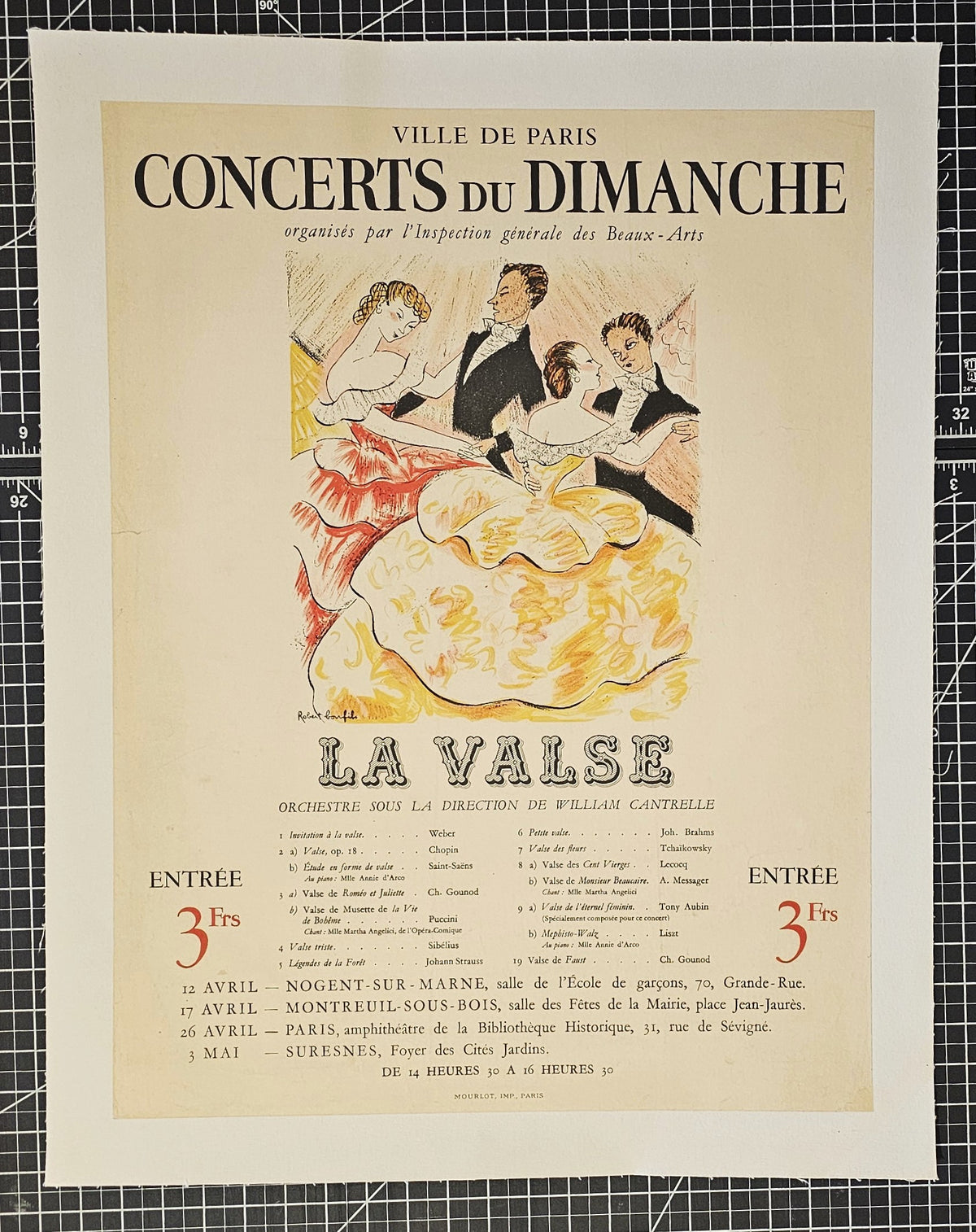 Concerts du Dimanche - Authentic Vintage Poster