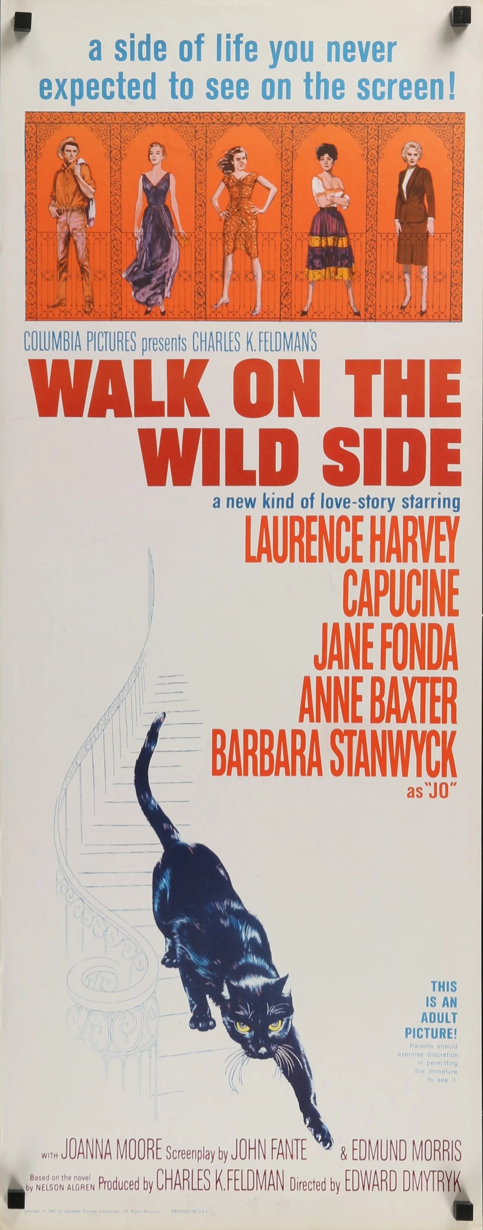 Walk on the Wild Side insert 1962 - Original Vintage Poster