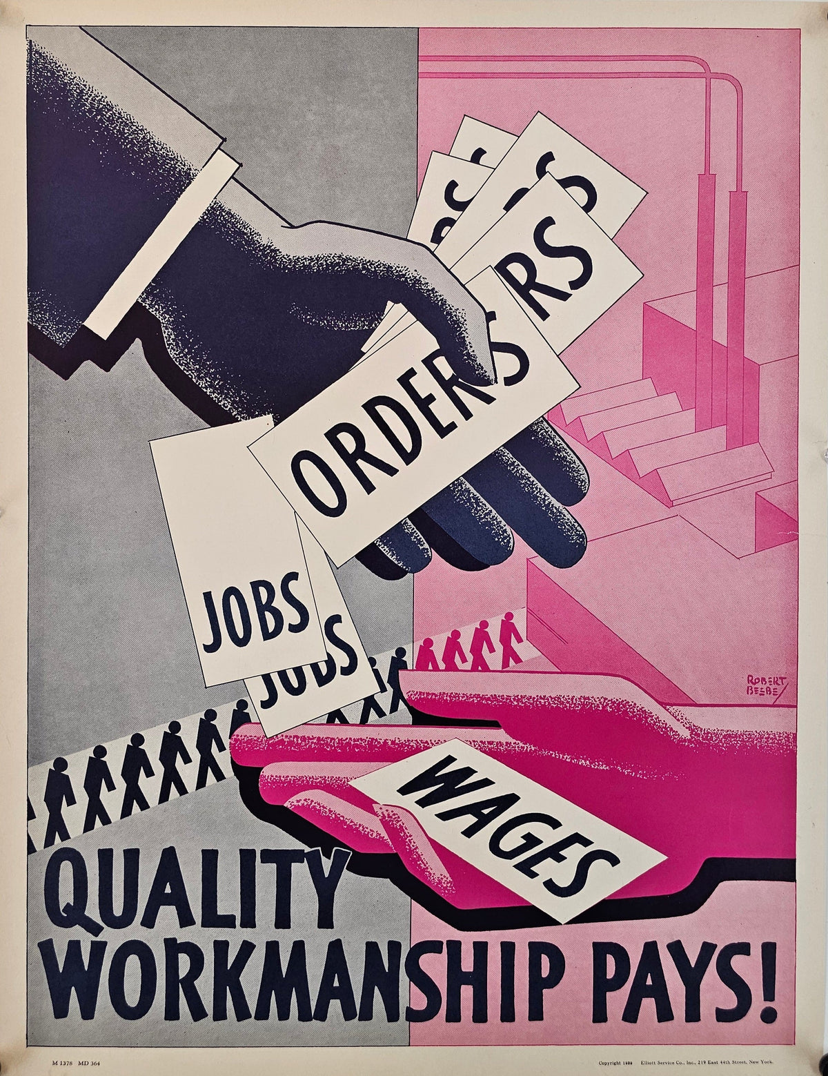 Quality Workmanship, Workplace Propaganda (WW2) - Original Vintage Poster