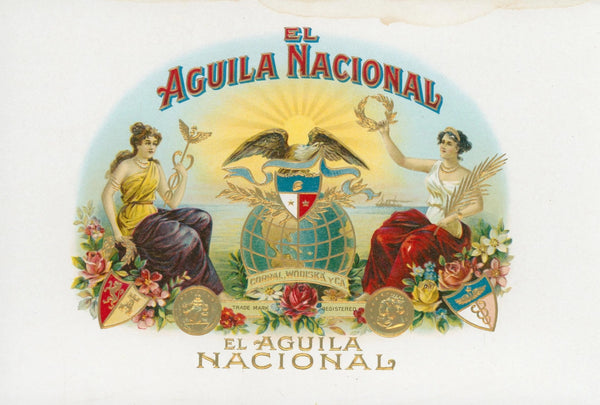 El Aguila Nacional Cigars, Salesman Sample - Original Vintage Product Label: