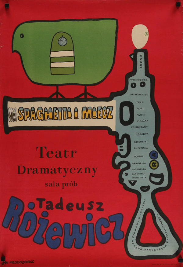 SPAGHETTI I MIECZ stage play Polish 23x33 1967 - Original Vintage Poster