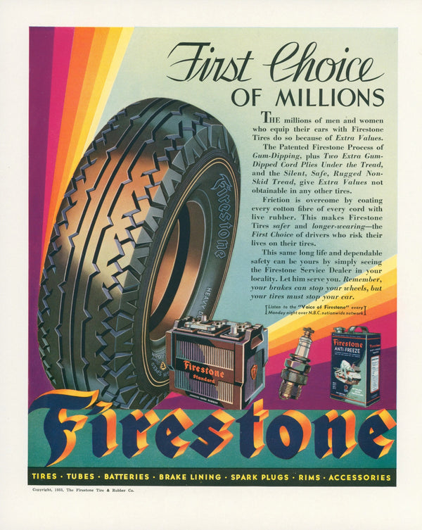 Firestone Tires- Vintage Ad - Original Vintage Ad: