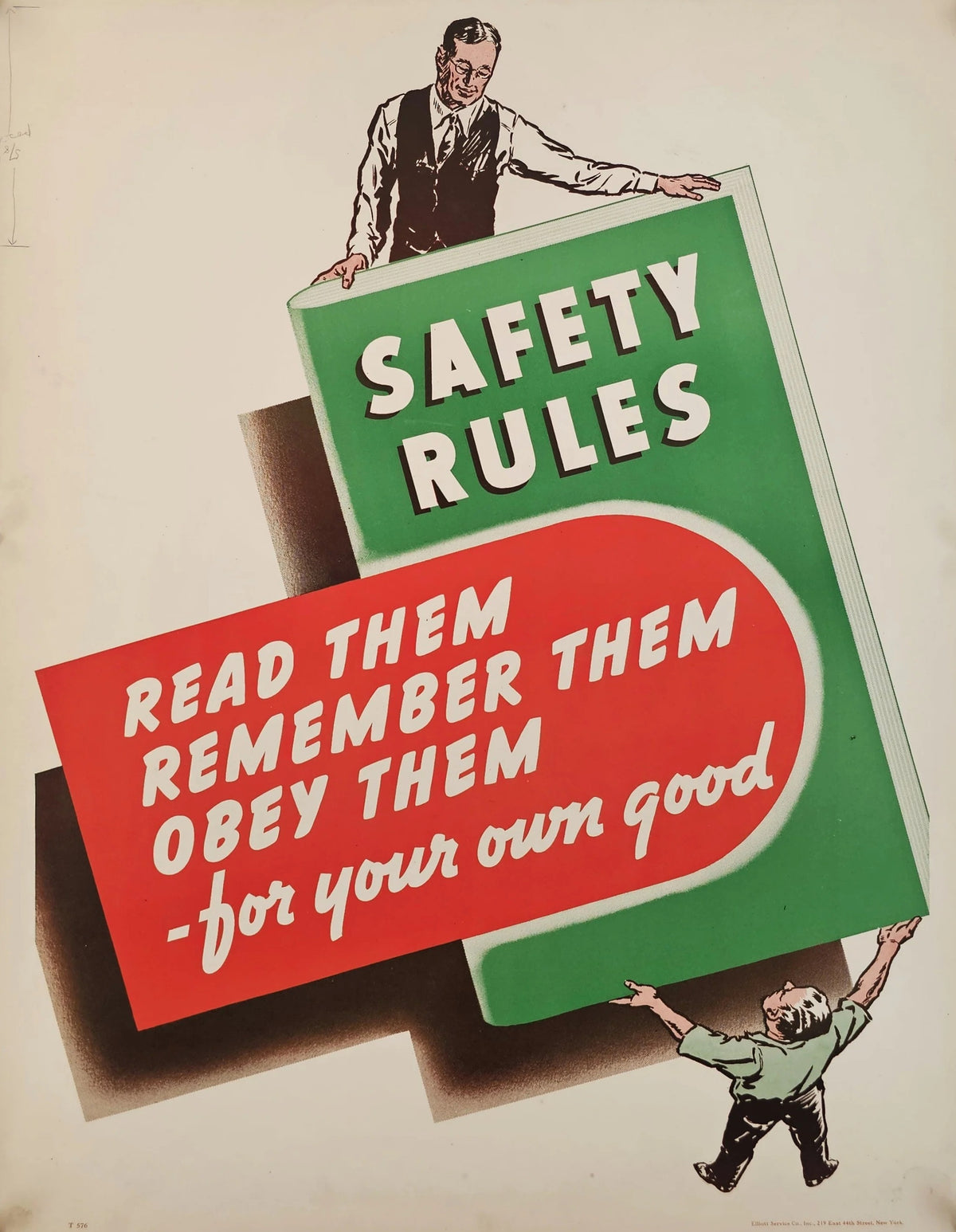Safety Rules, Work Propaganda (WW2) - Original Vintage Poster