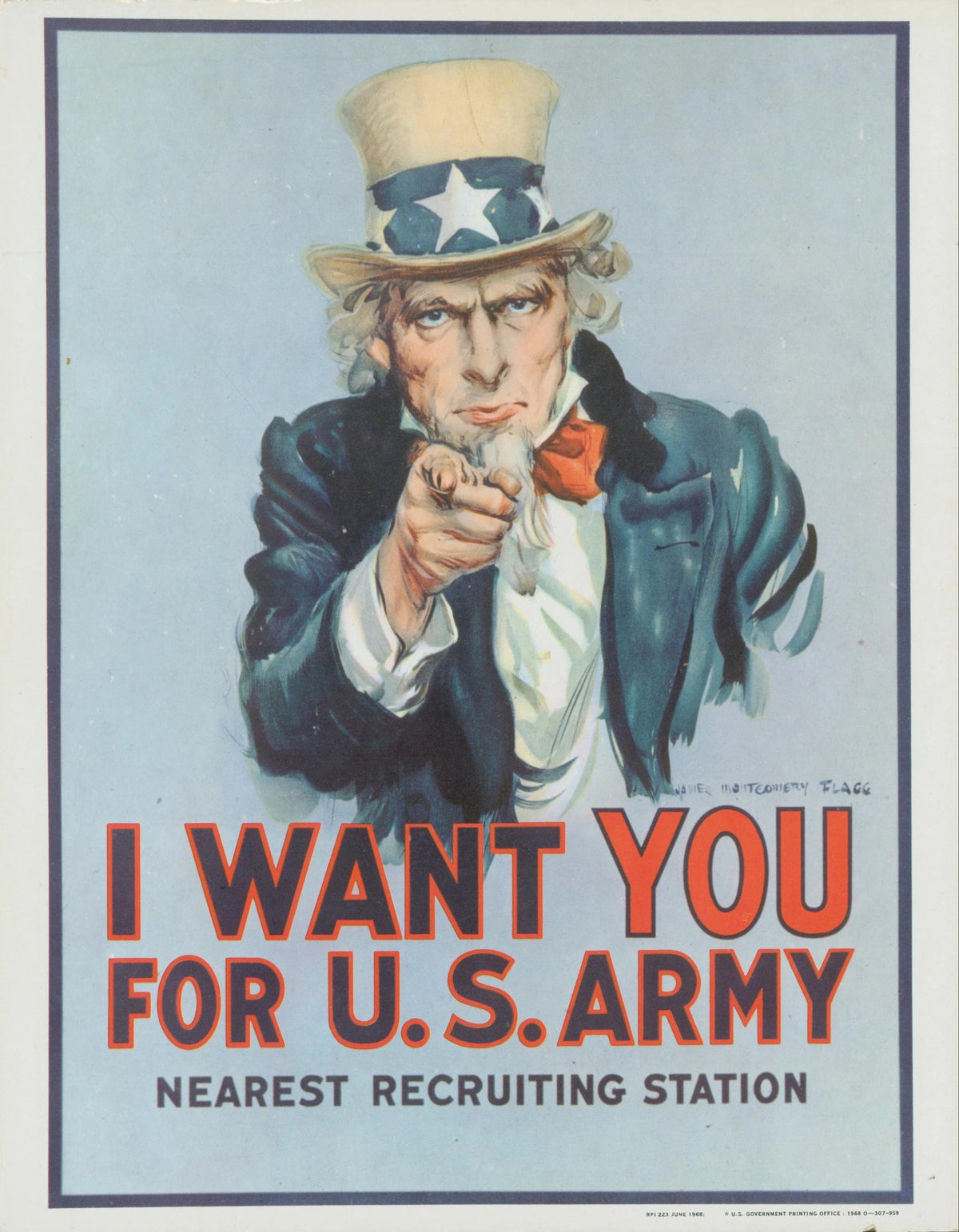 I Want You for the U.S. Army, Vietnam War Propaganda - Original Vintage Window Card: