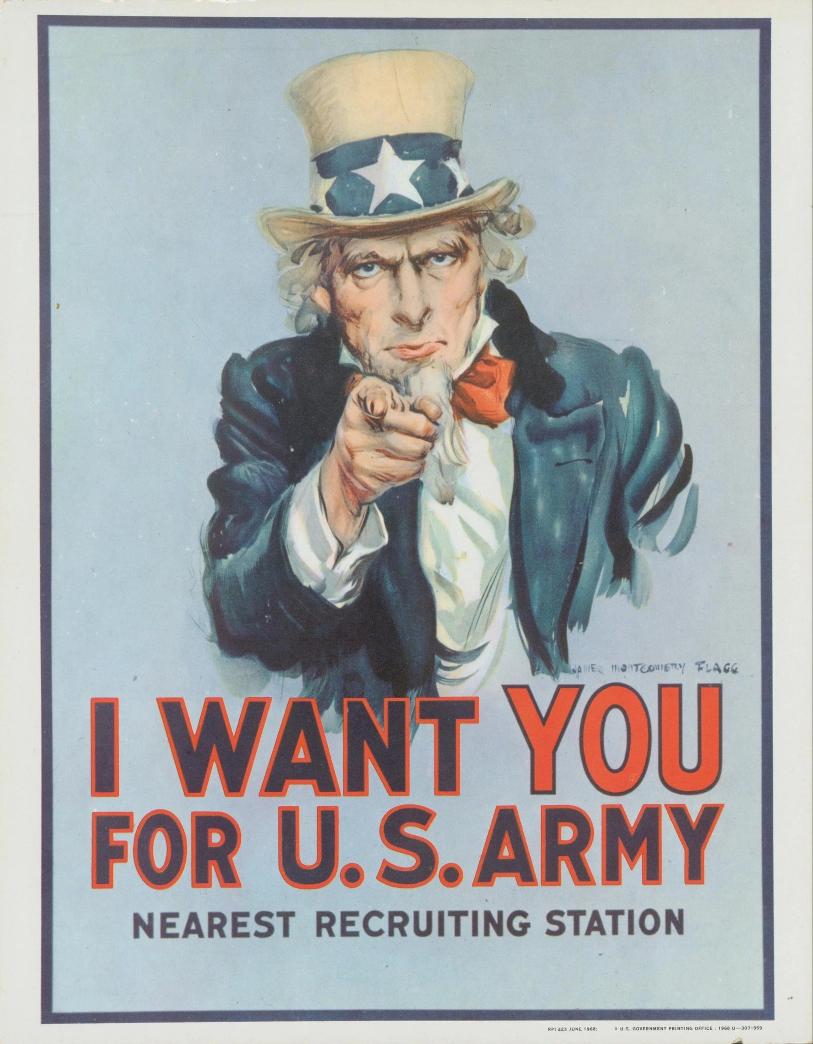 I Want You for the U.S. Army, Vietnam War Propaganda - Original Vintage Window Card: