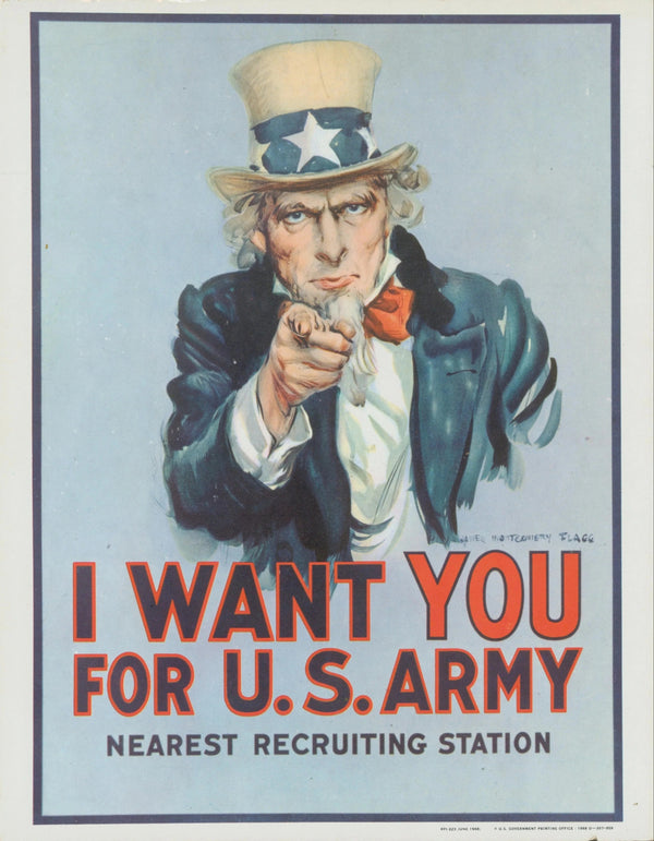 I Want You for the U.S. Army, Vietnam War Propaganda - Original Vintage Window Card: