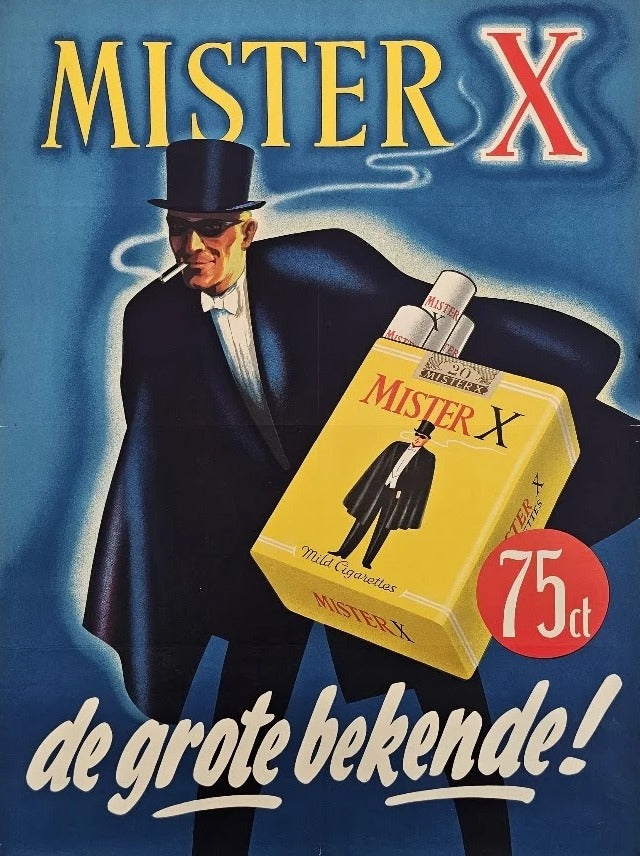 Mister X Cigarettes - Original Vintage Poster