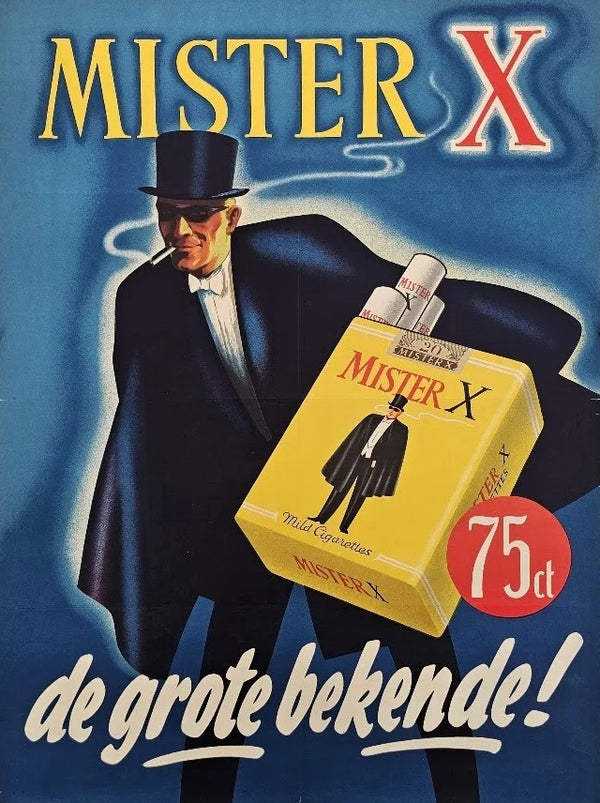 Mister X Cigarettes - Original Vintage Poster