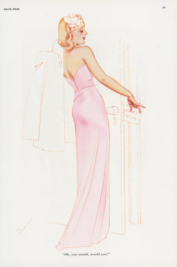 Do Not Disturb by George Petty - Original Vintage Illustration